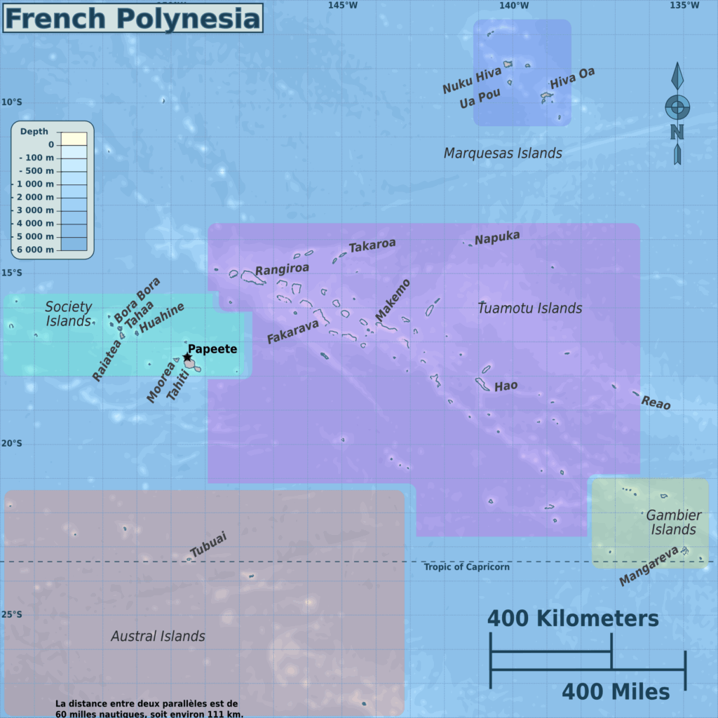 French Polynesia regions map