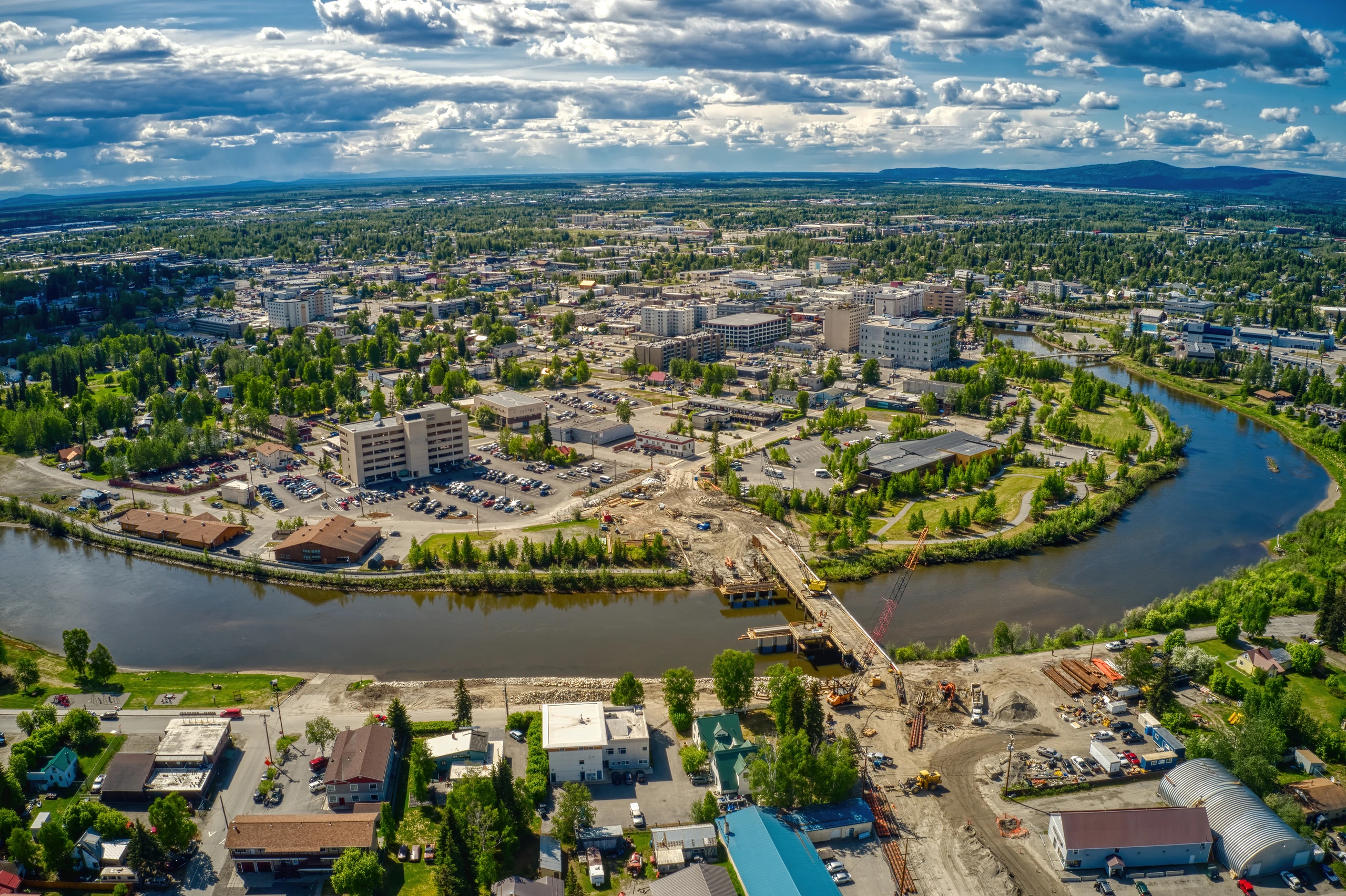 Flygfoto av Fairbanks, Alaska