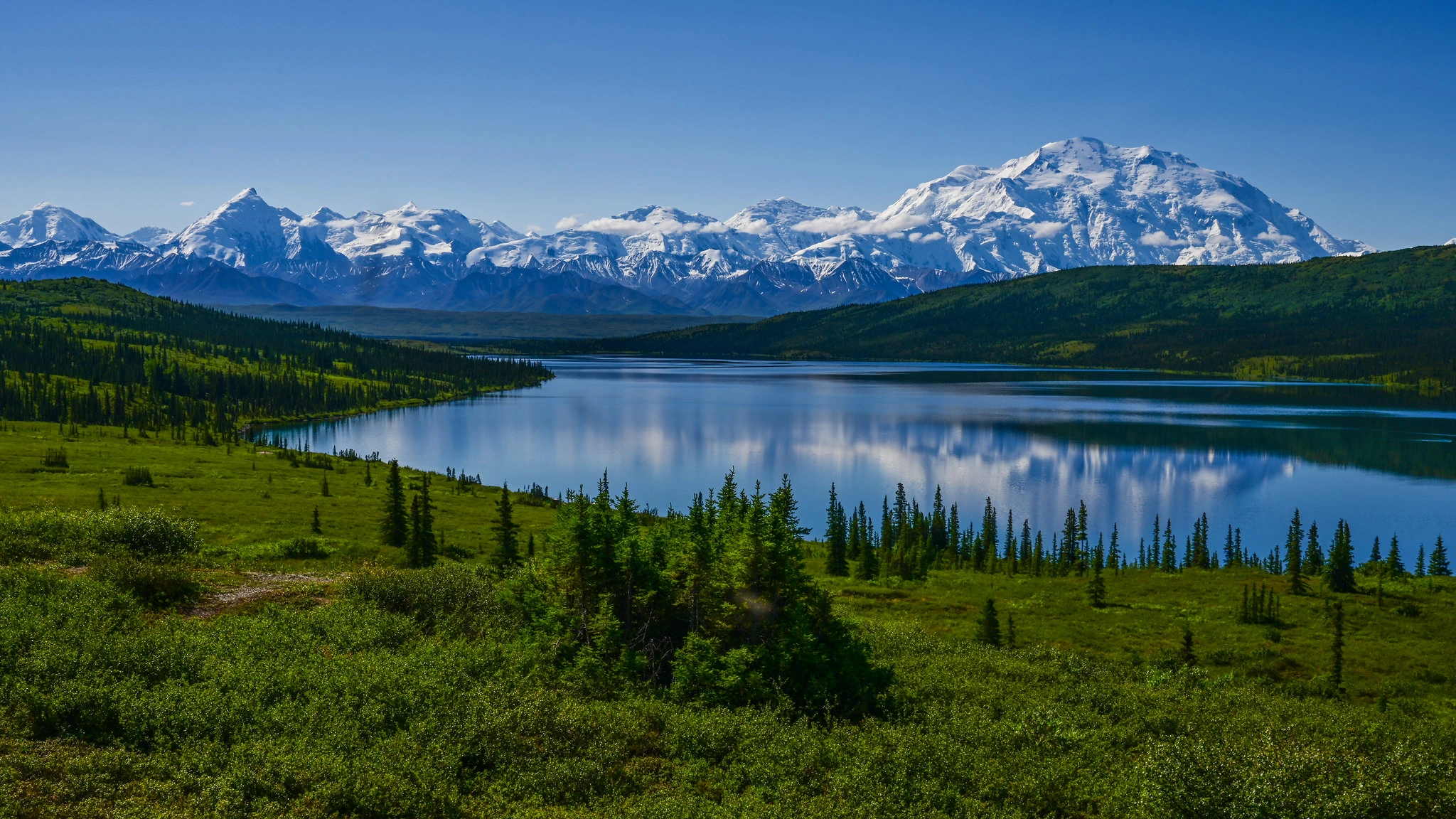 Denali och Wonder Lake, Alaska