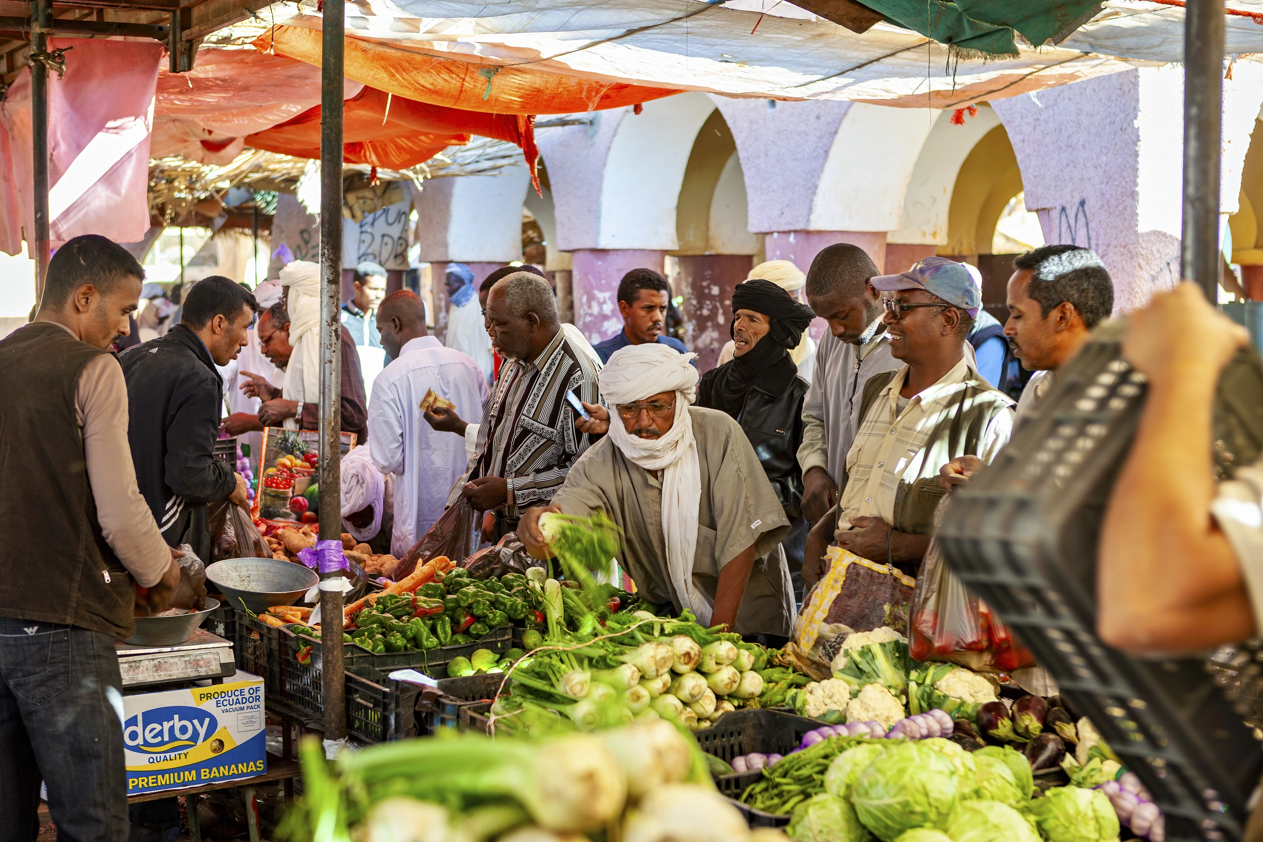 Marknad i Sahara, Timimoun, Algeriet