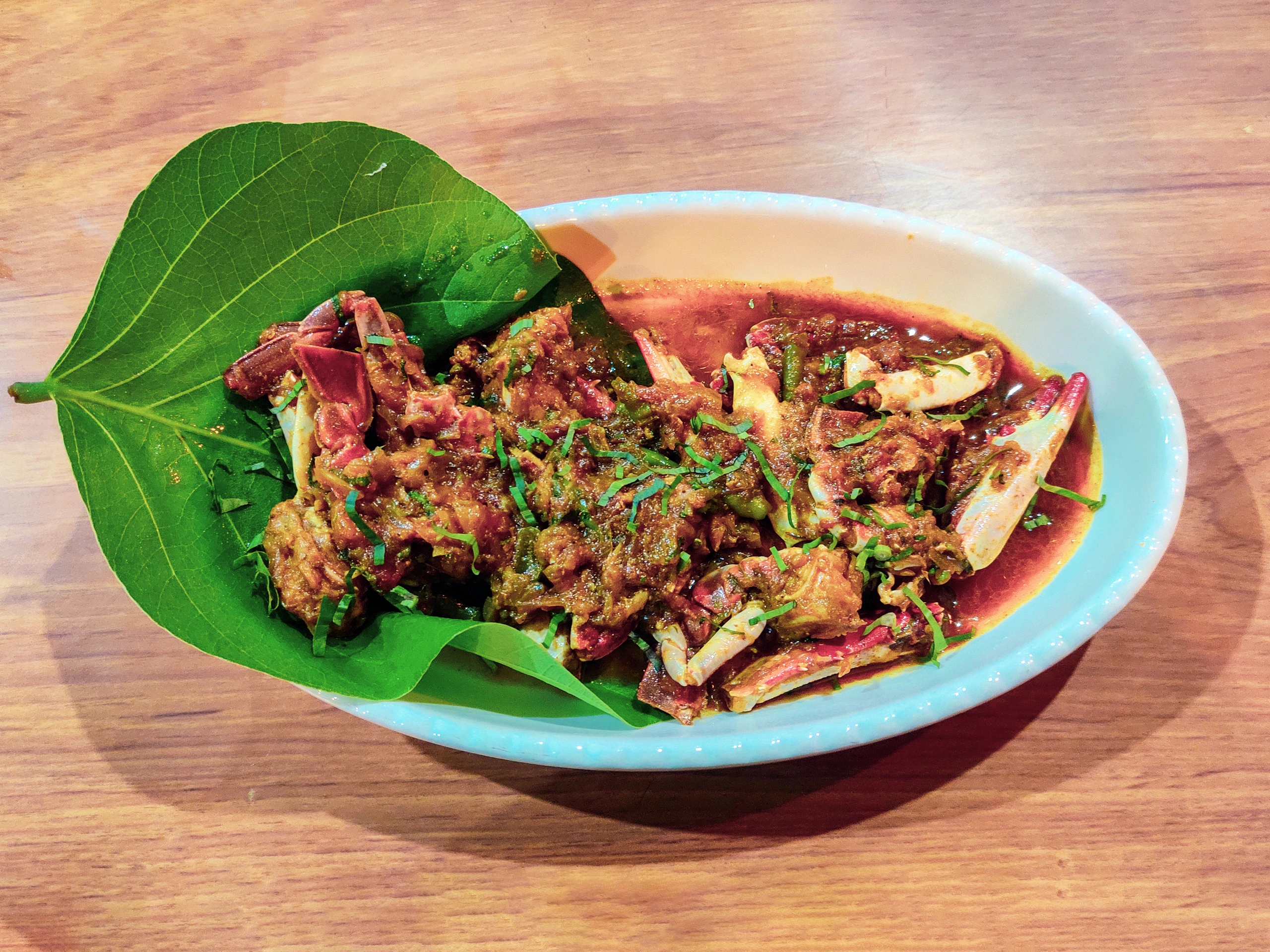 Crab Masala på Inani Beach Café, Andamanerna och Nikobarerna
