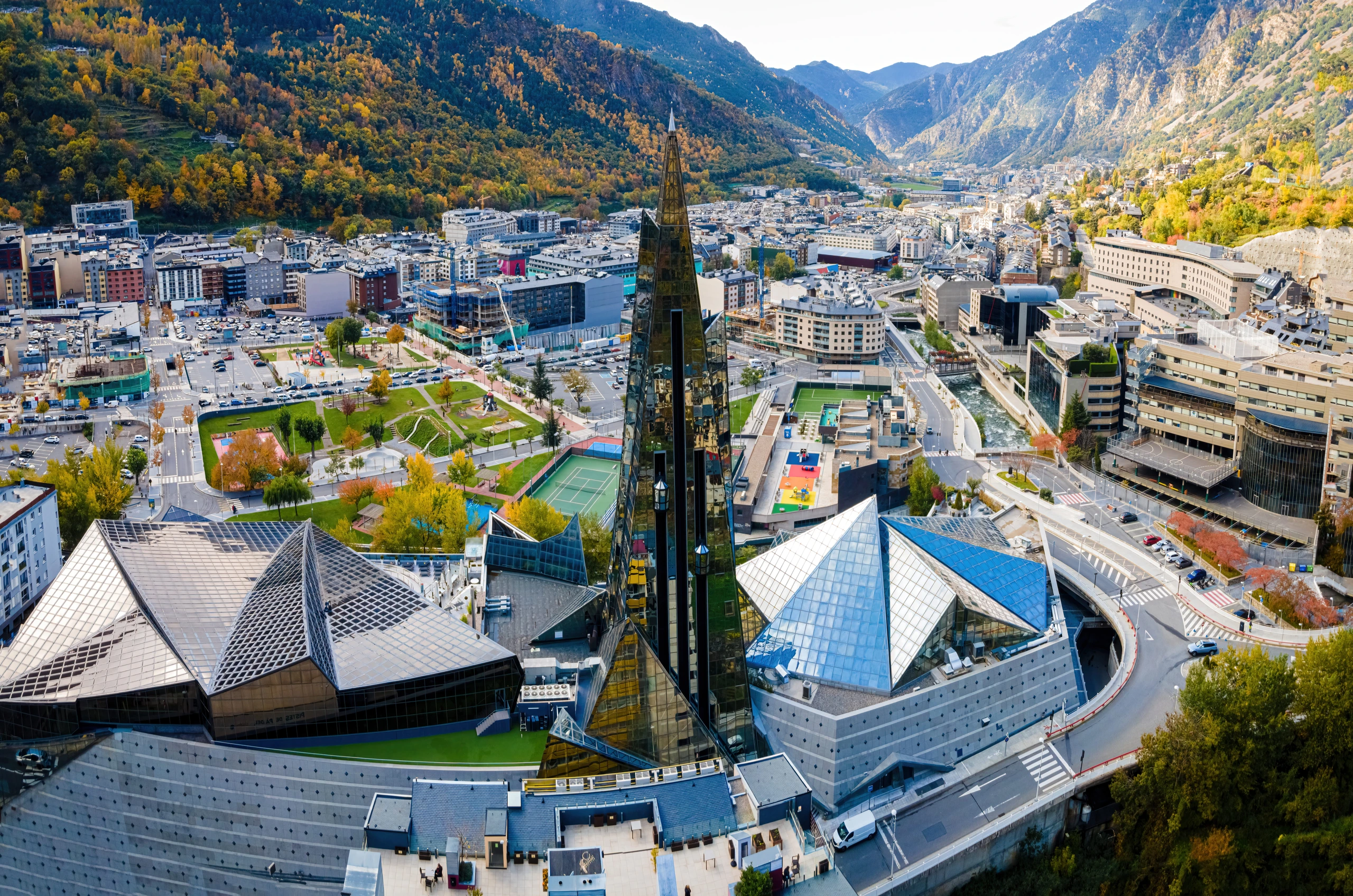 Flygfoto över Andorra la Vella