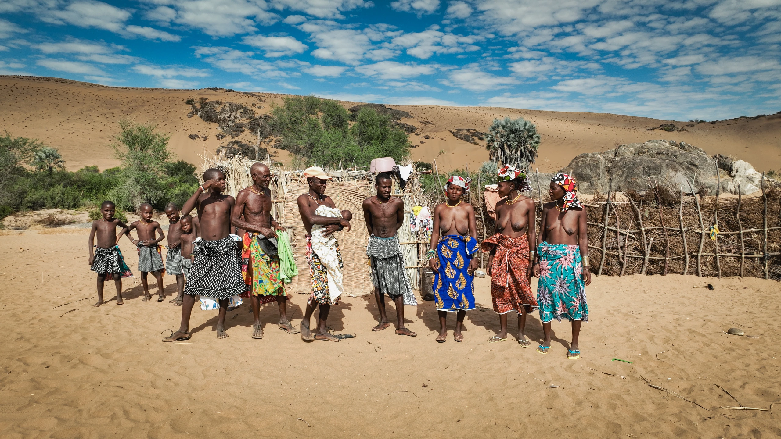 Traditionell tribal samling i Angola