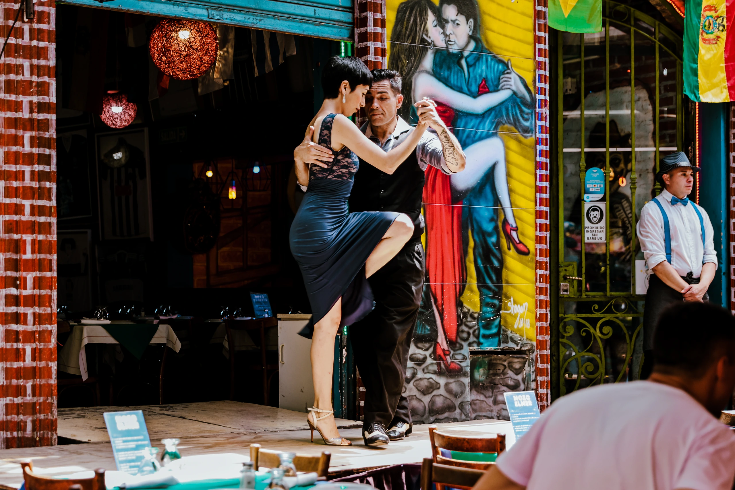 Tango på Caminito i Buenos Aires, Argentina