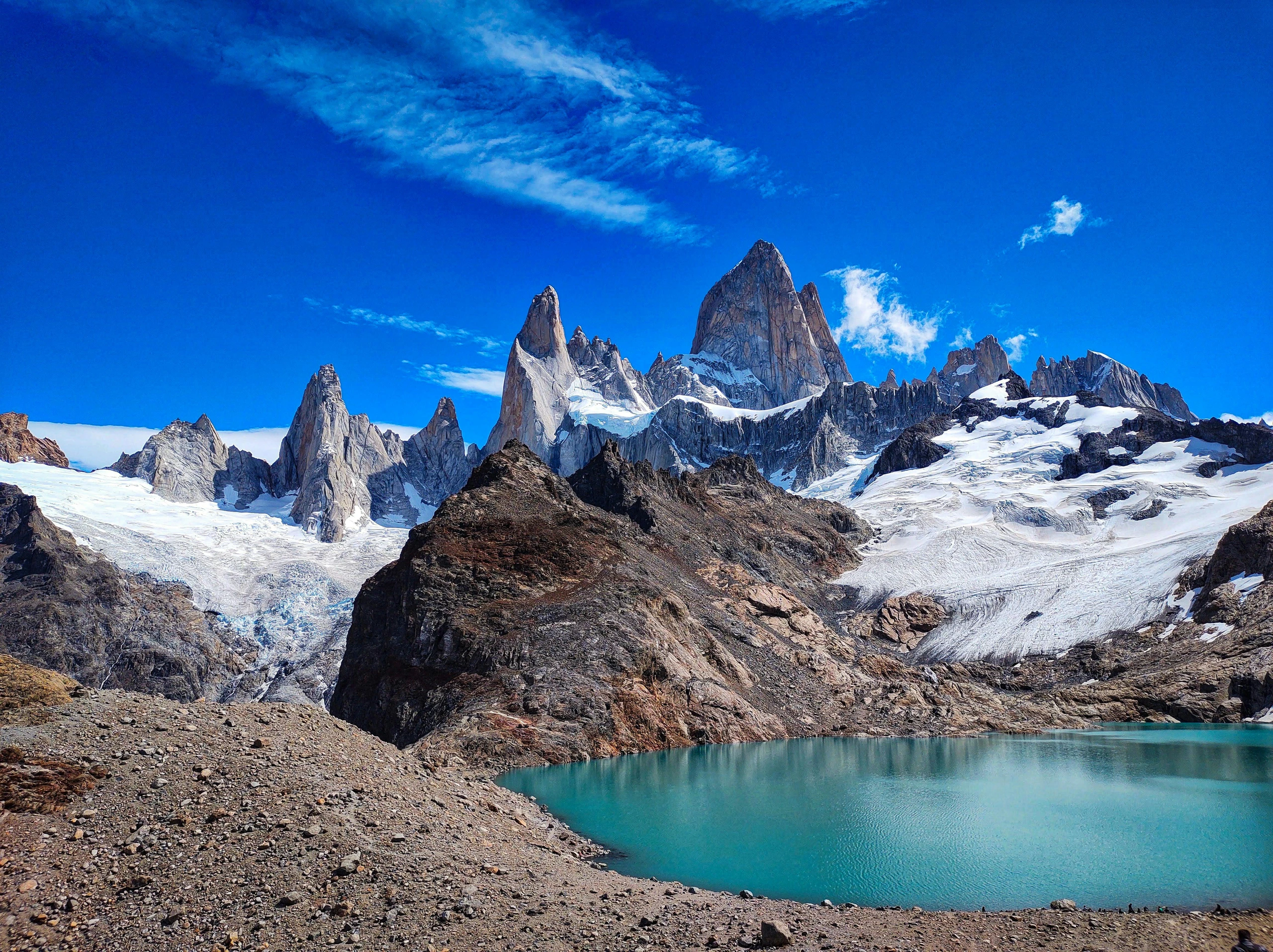 Bergformationer vid Laguna de los Tres, Argentina