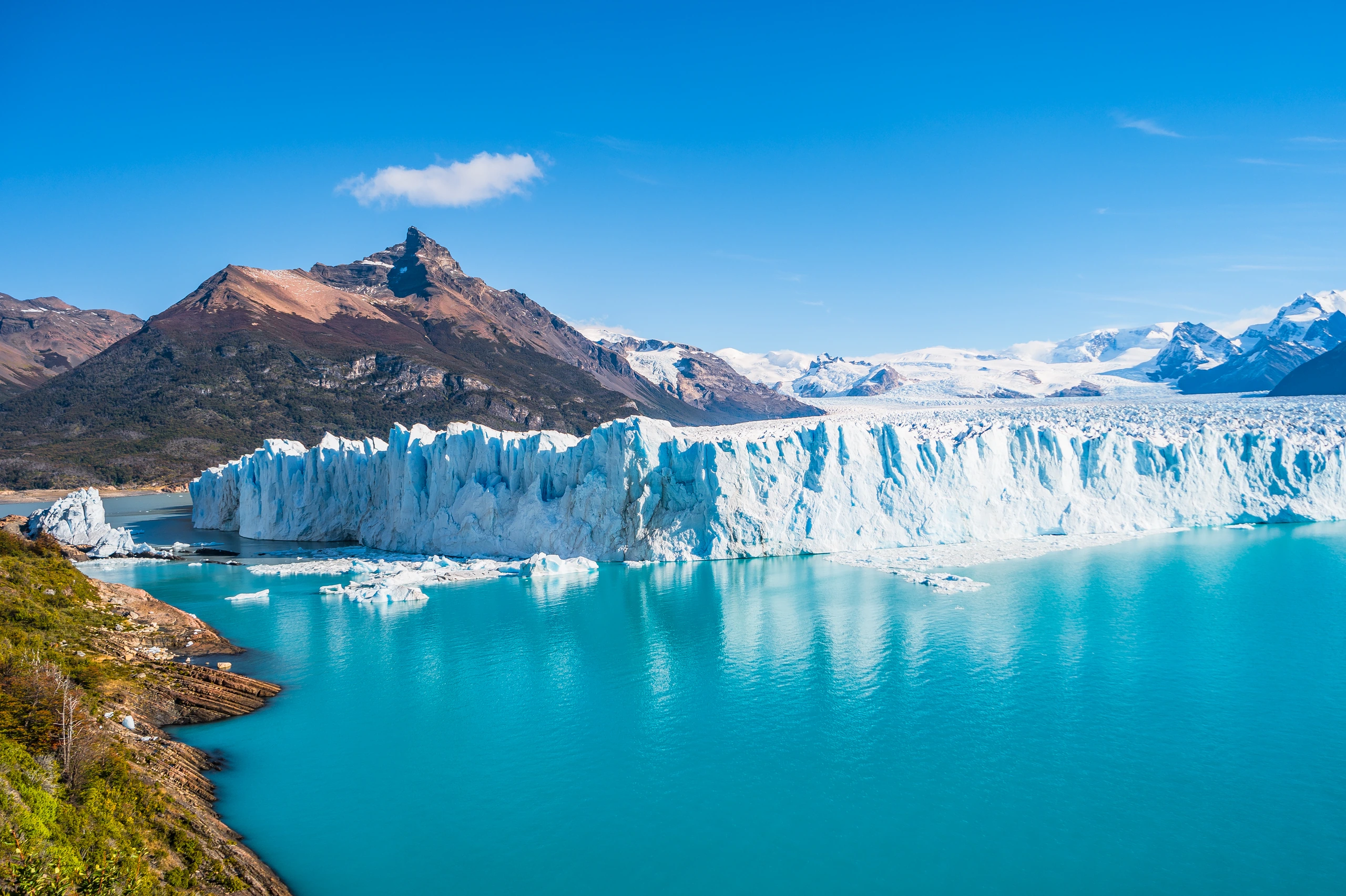 Panorama över glaciären Perito Moreno, Argentina