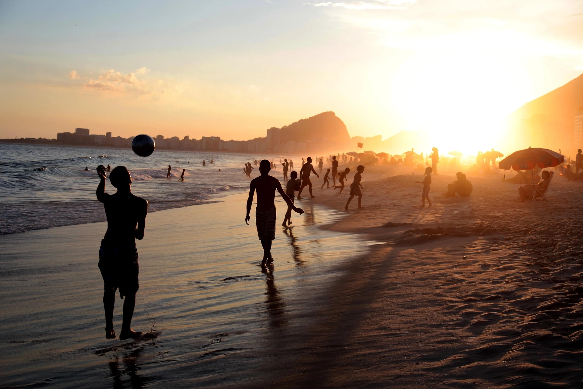 Strandpromenaden i Rio de Janeiro, Brasilien