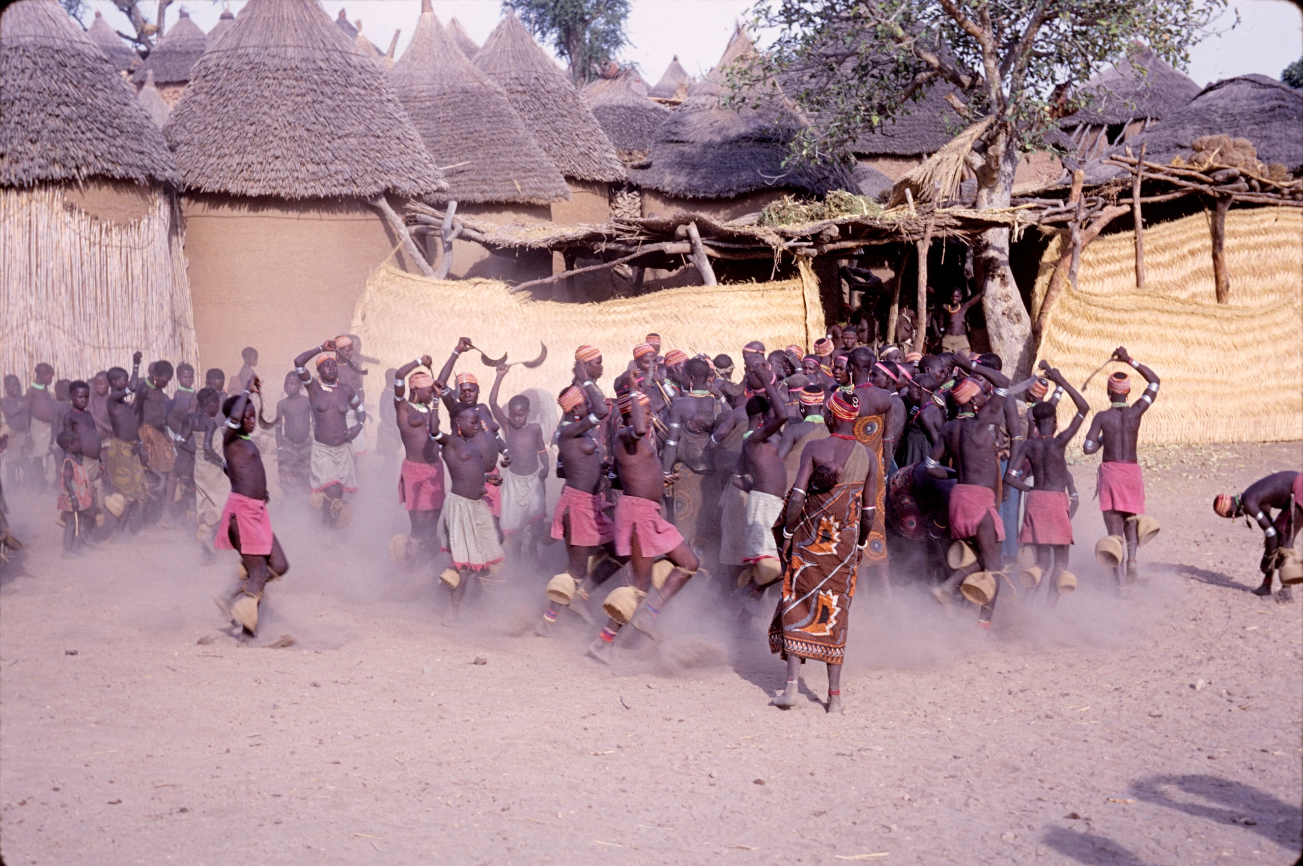 Ritualen skäran dans i Podoko, Kamerun