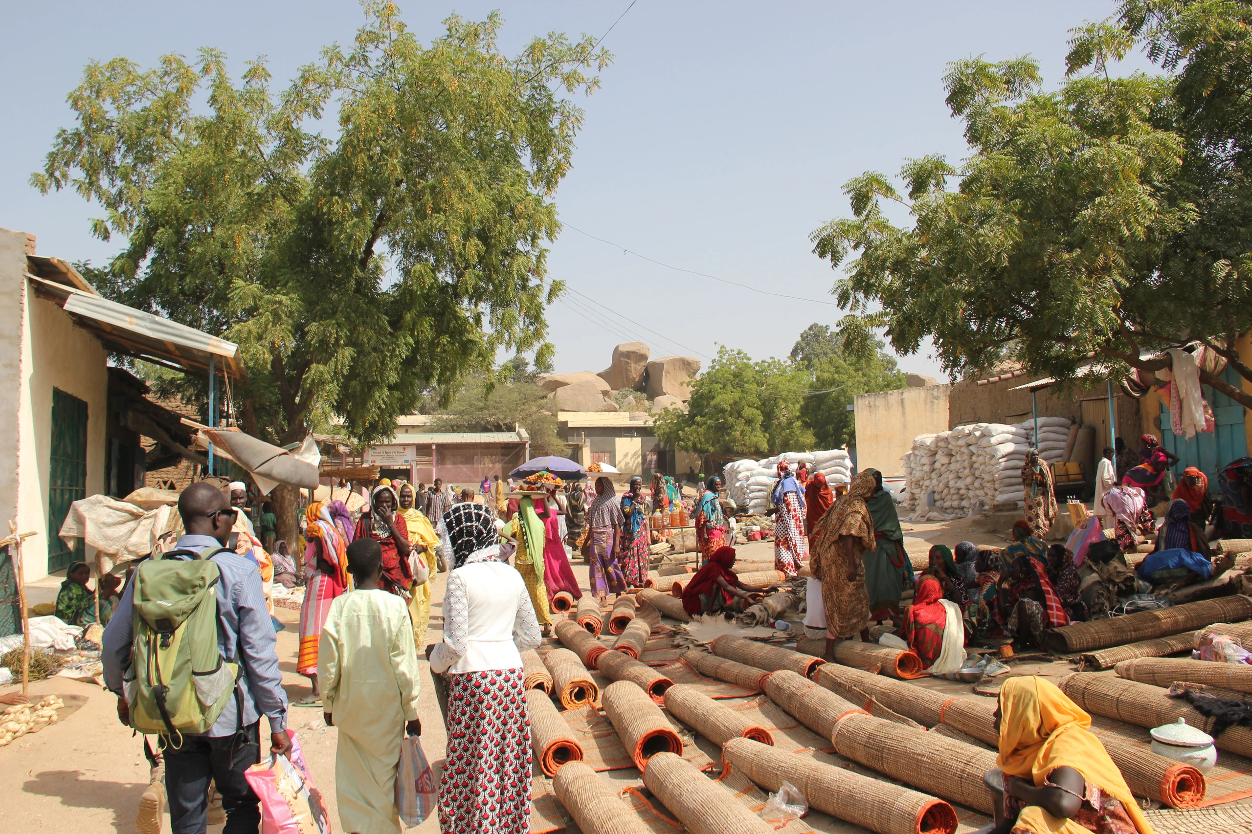 Marknad i Bitkine, Tchad