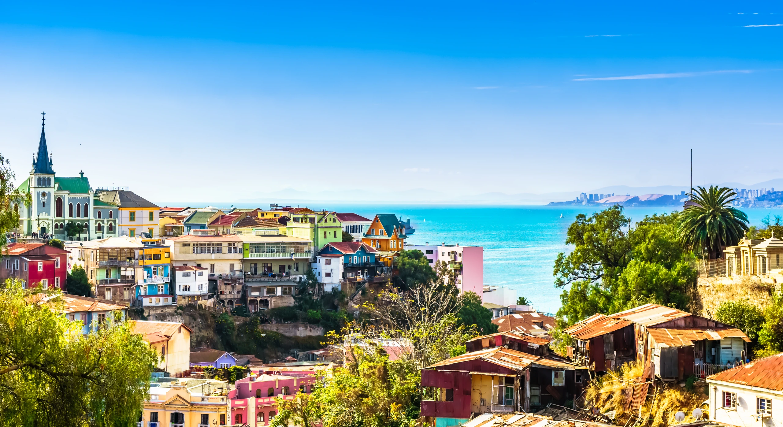 Stadsbild av Valparaíso, Chile