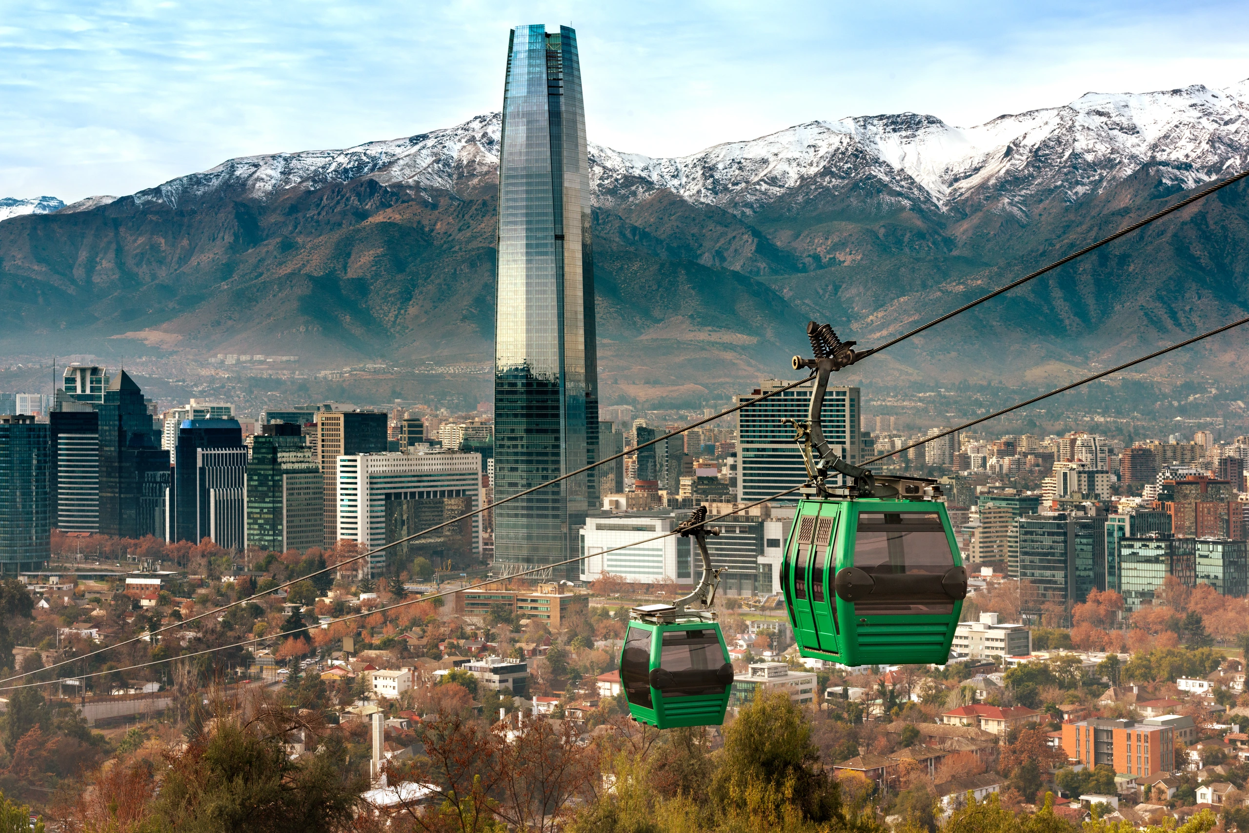 Linbana på San Cristobal Hill, Santiago, Chile