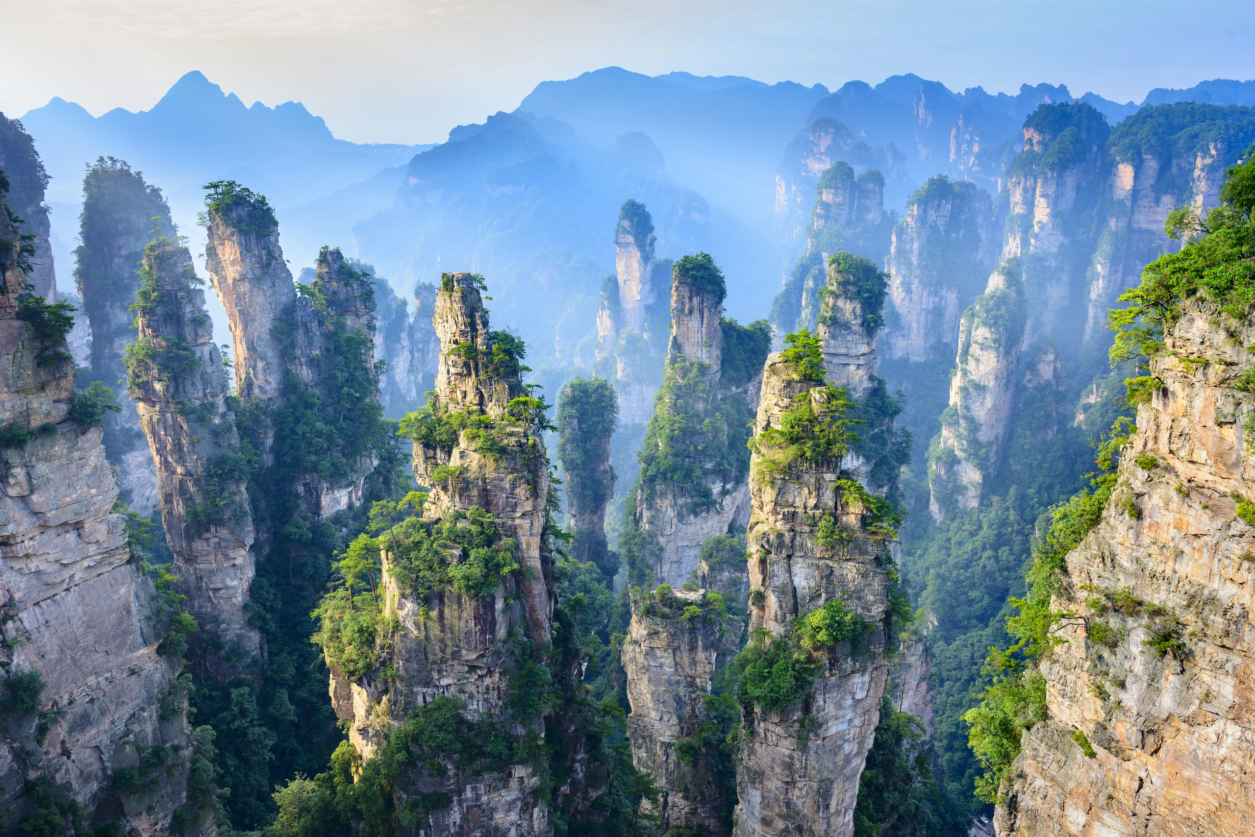 Landskap av Zhangjiajie, Kina