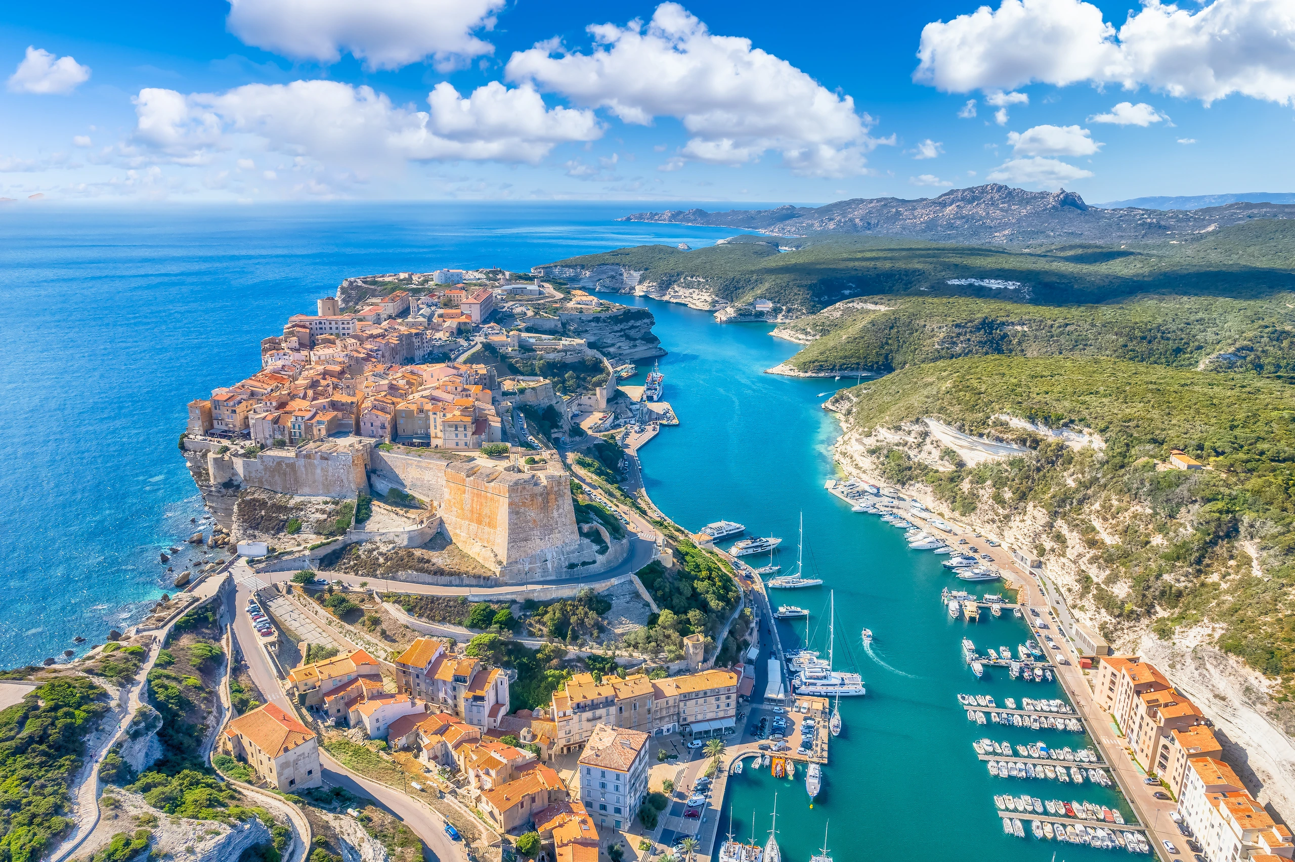 Flygfoto av Bonifacio, Korsika