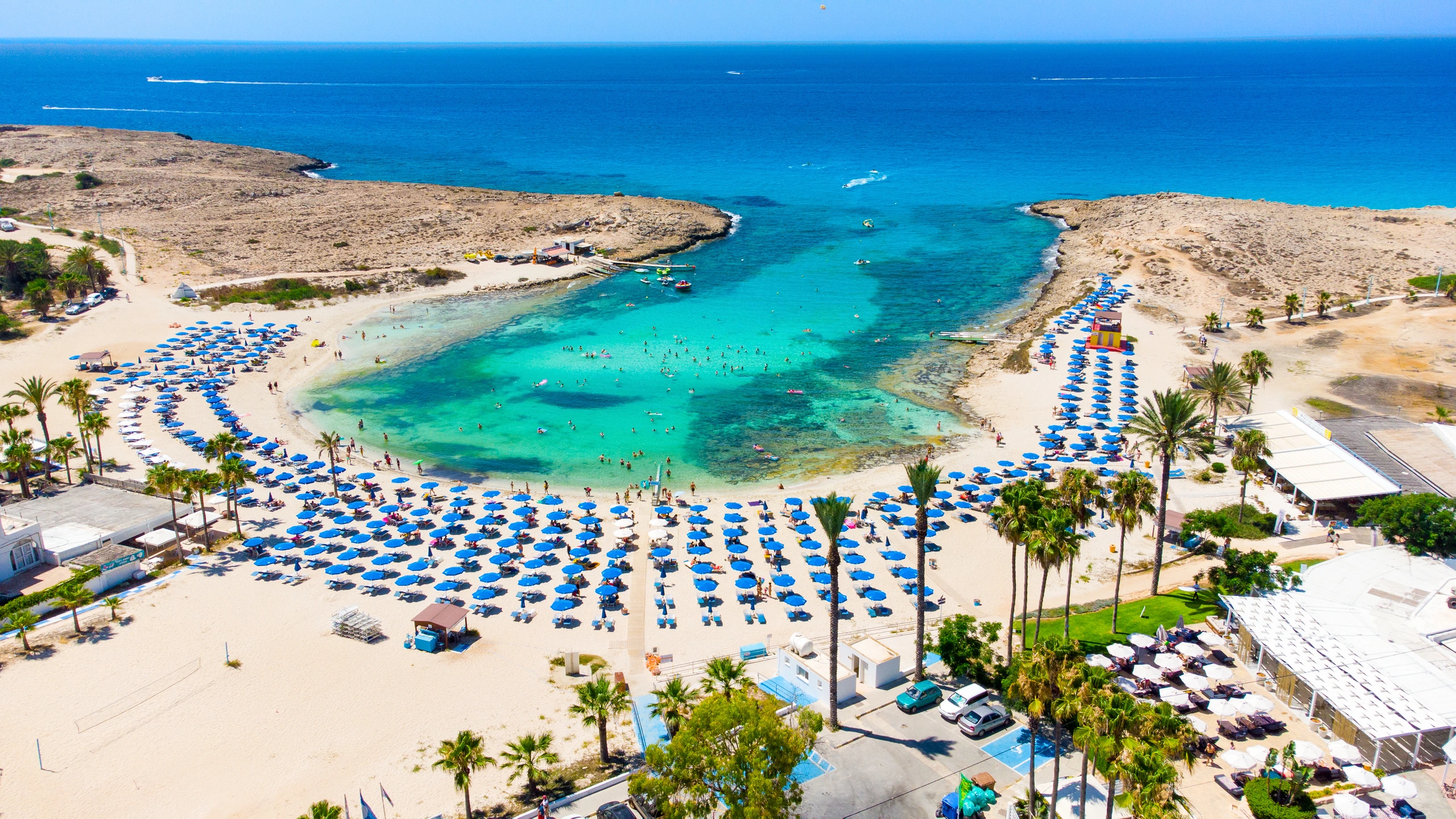 Flygfoto av Vathia Gonia strand, Ayia Napa, Cypern