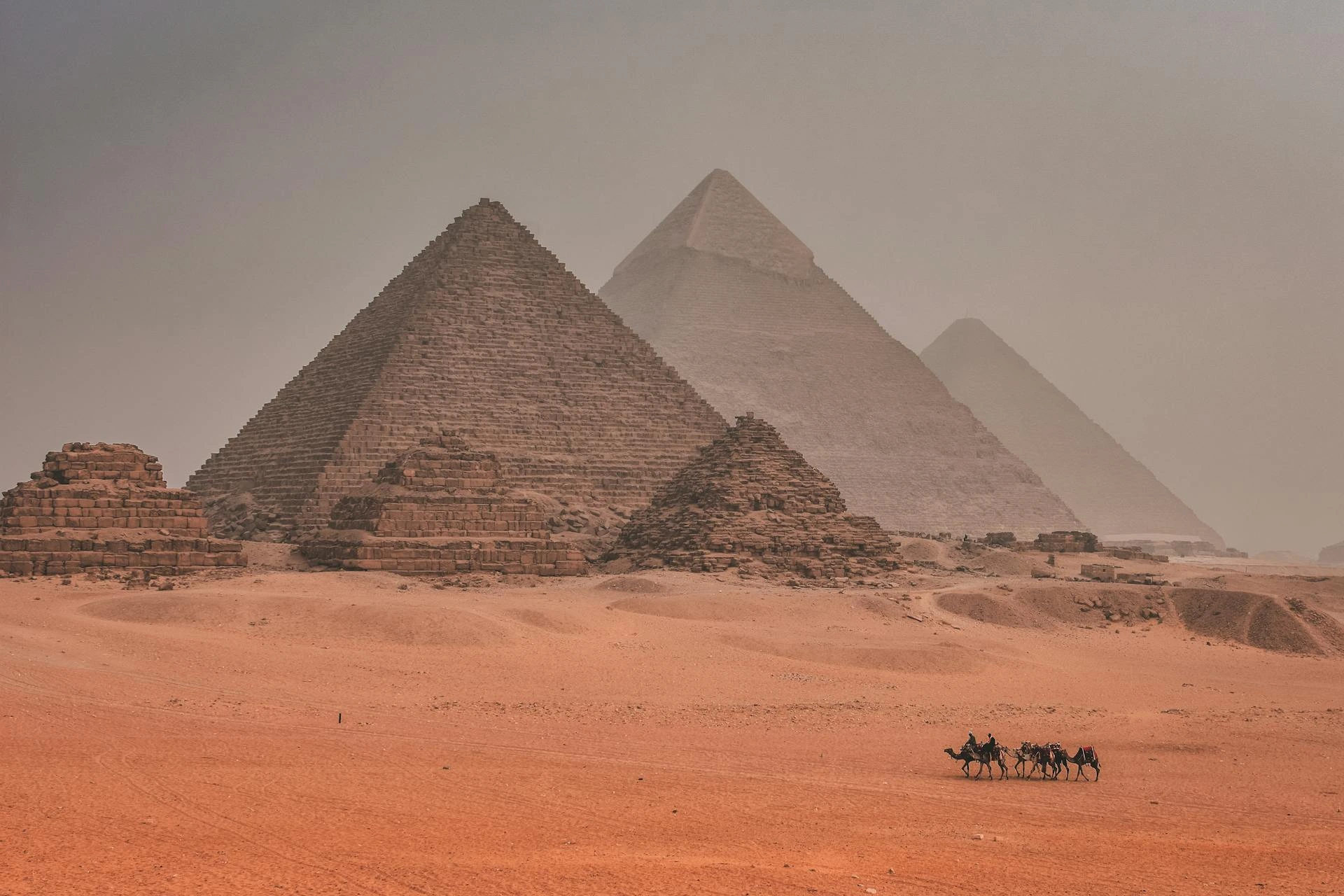 Utsikt över pyramiderna i Egypten
