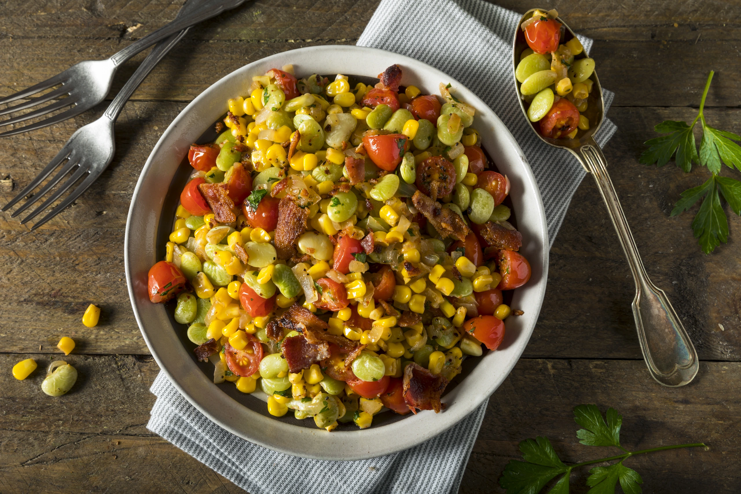 Succotash med limabönor och bacon, Ekvatorialguinea