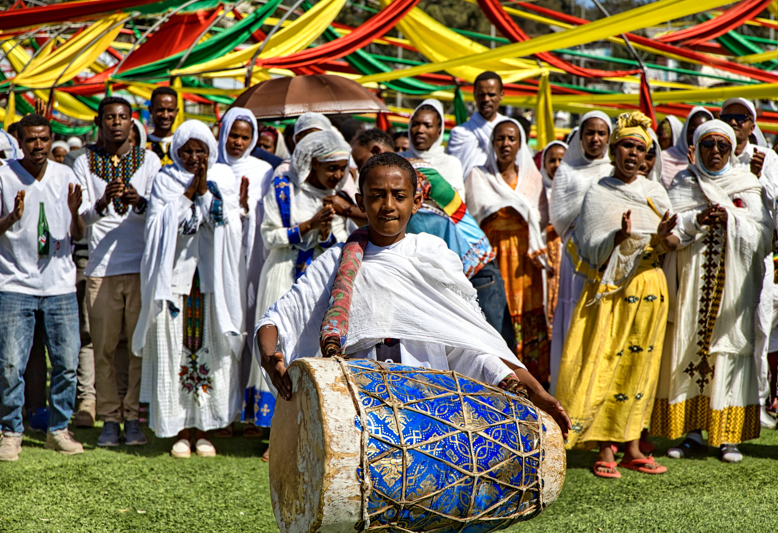 Timkat-firande i Addis Ababa, Etiopien