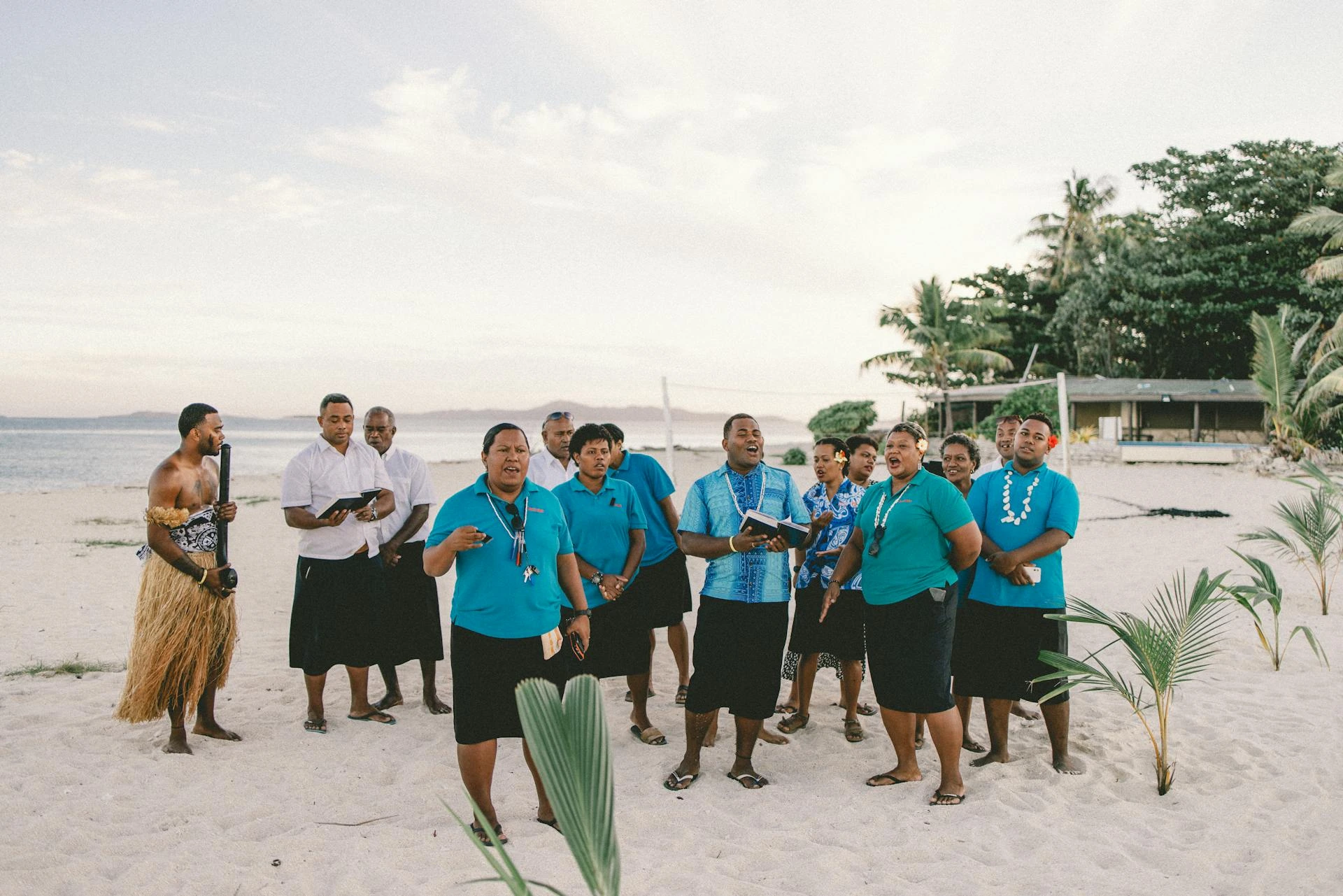 Sånggrupp på Beachcomber Island, Fiji