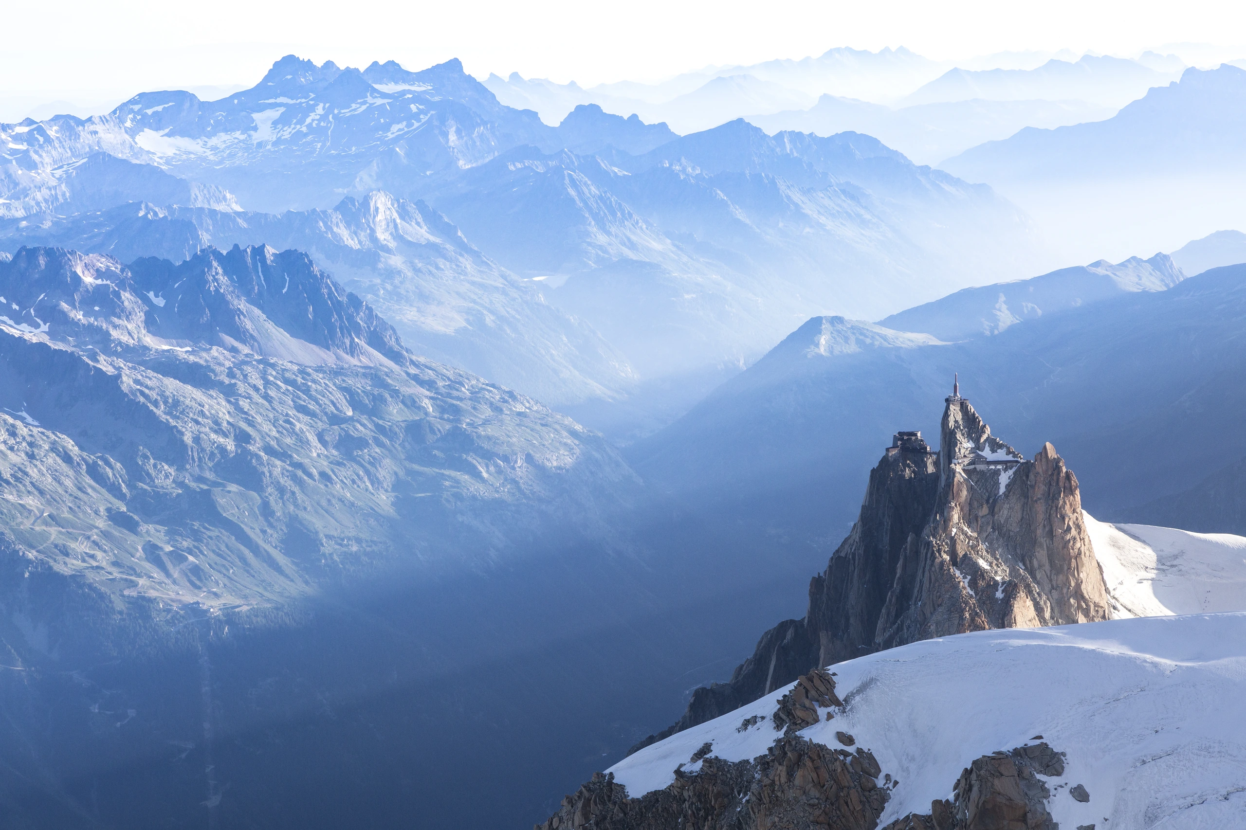 Aiguille du Midi från Mont-blanc du Tacul, Frankrike
