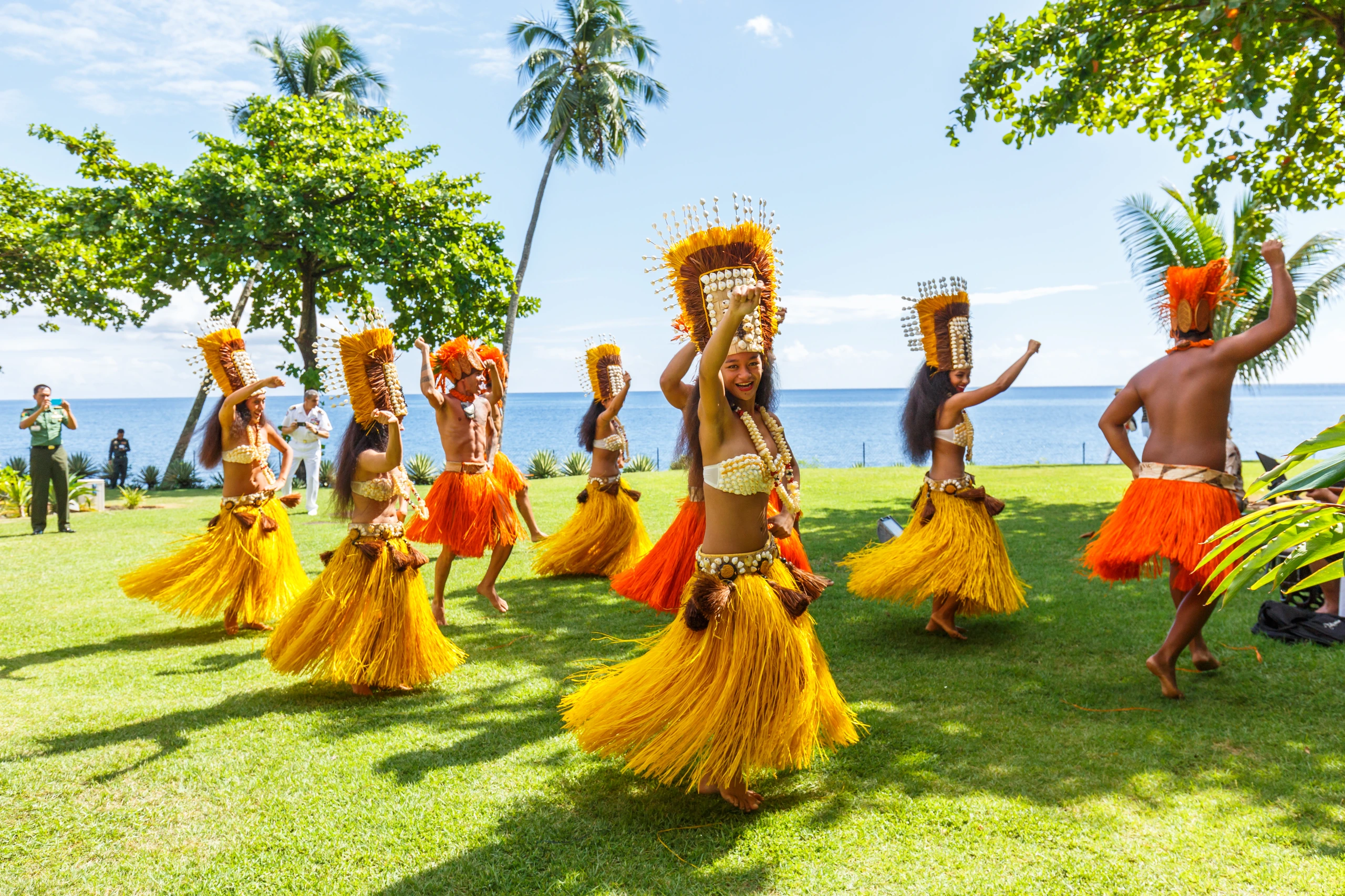 Traditionell dans i Papeete, Franska Polynesien
