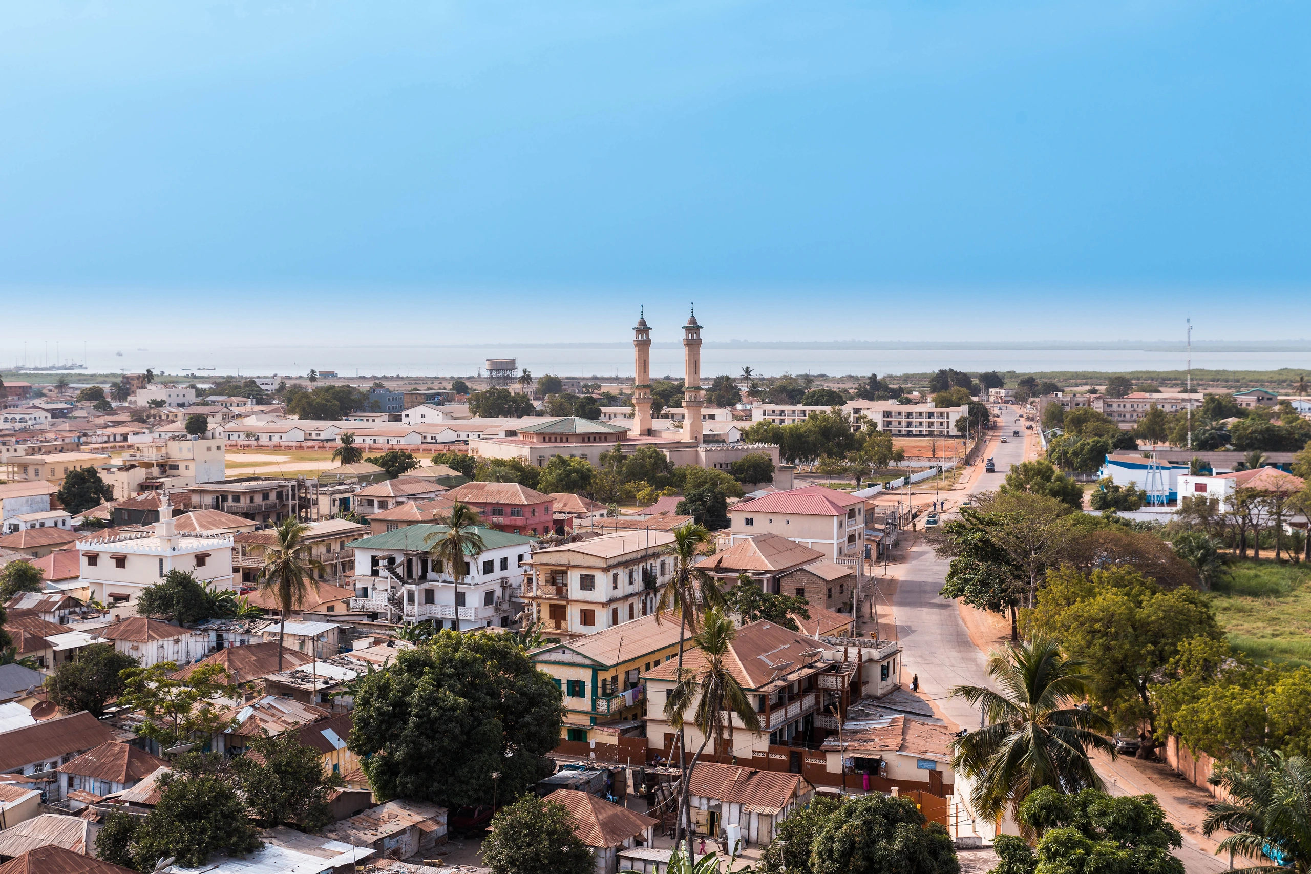Panoramautsikt över Banjul, Gambia