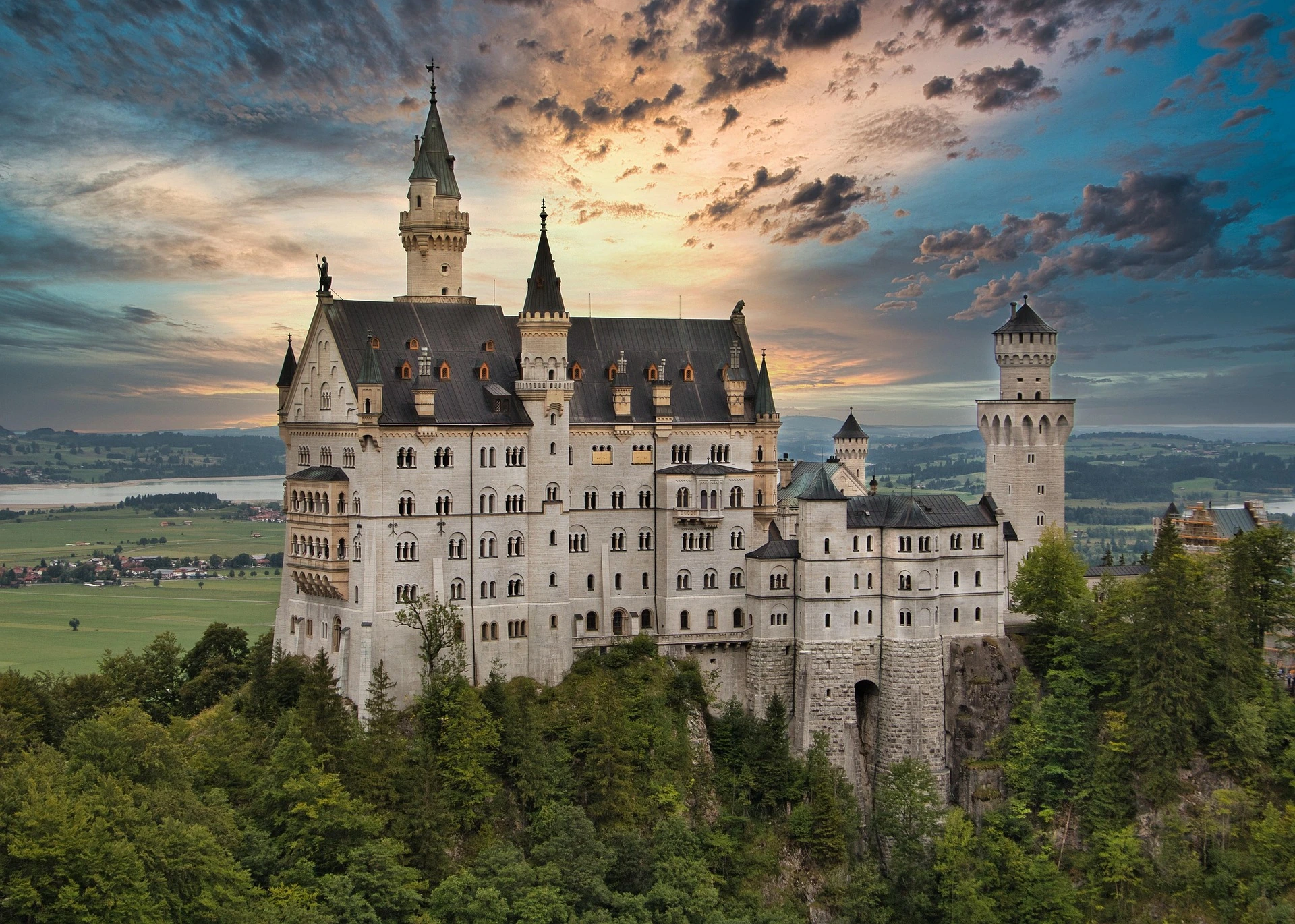 Slottet Neuschwanstein i Bayern, Tyskland