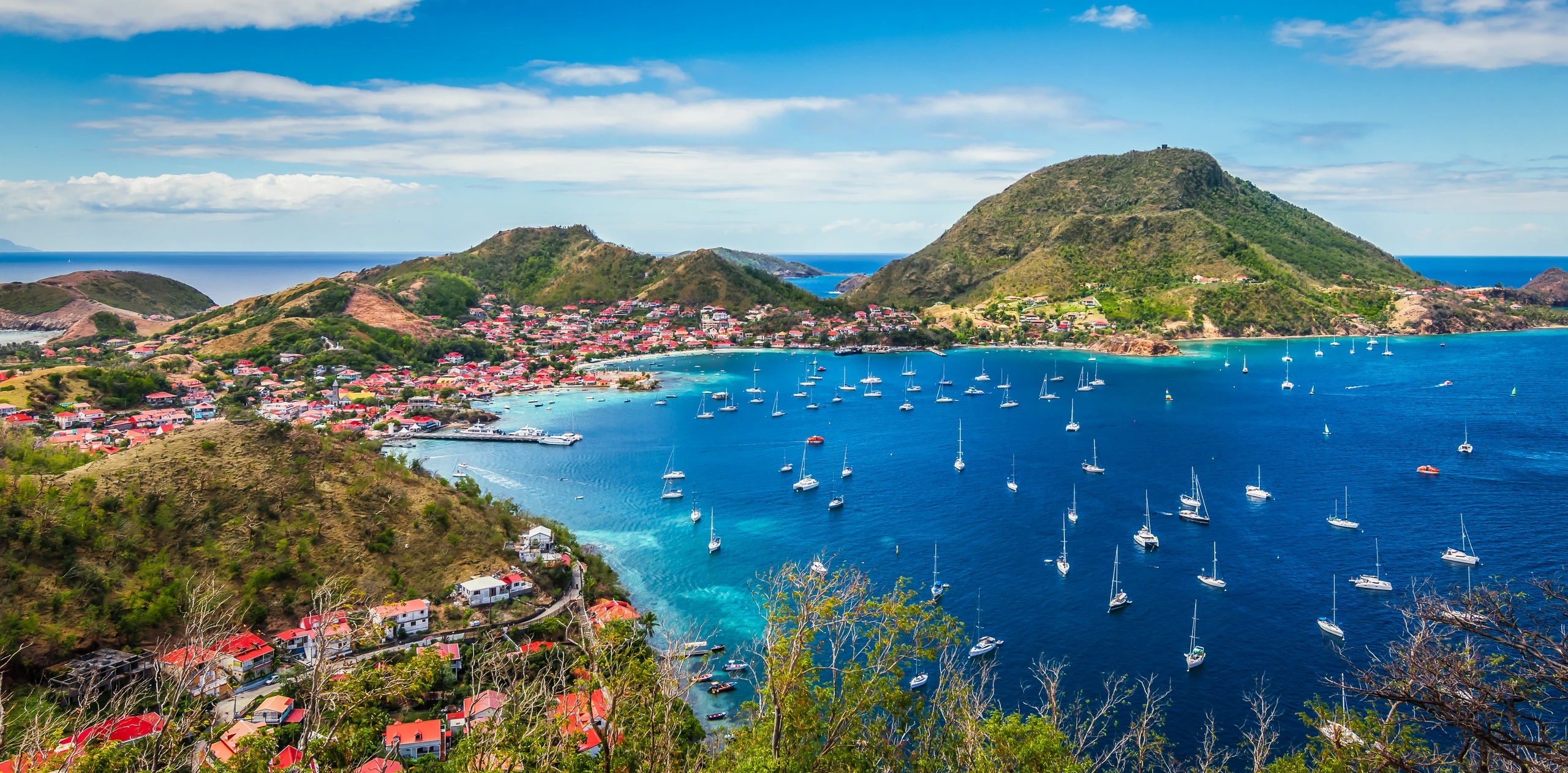 Panoramautsikt över Terre-de-Haut, Guadeloupe