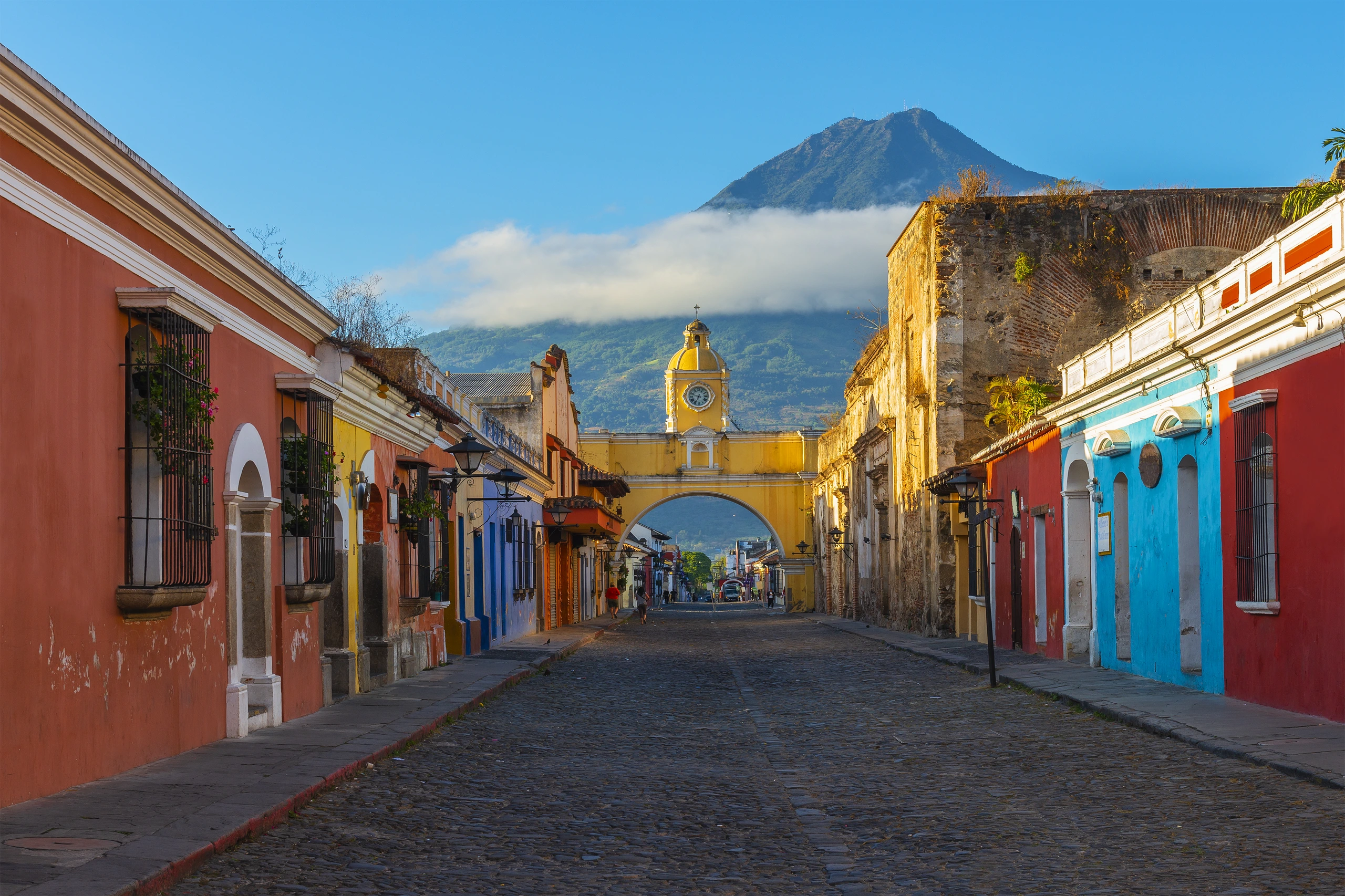 Stadsbild av Antigua City, Guatemala