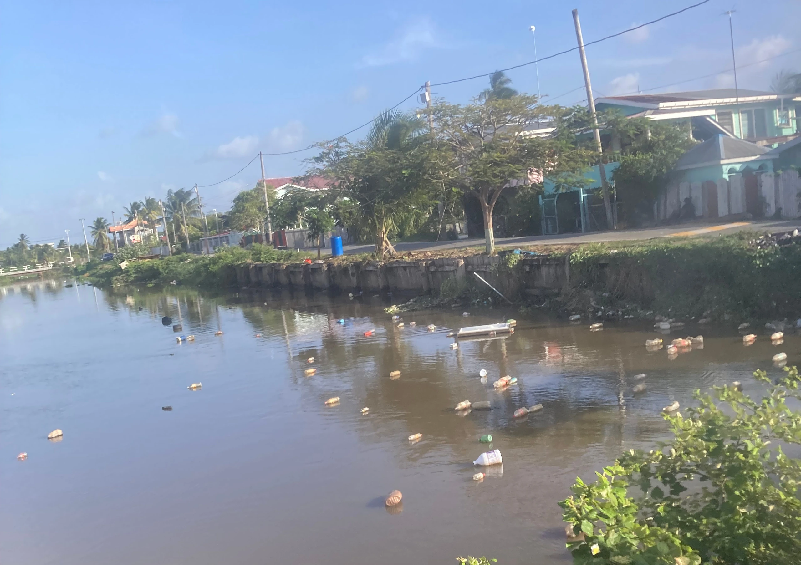 Vattendrag i centrala Georgetown, Guyana