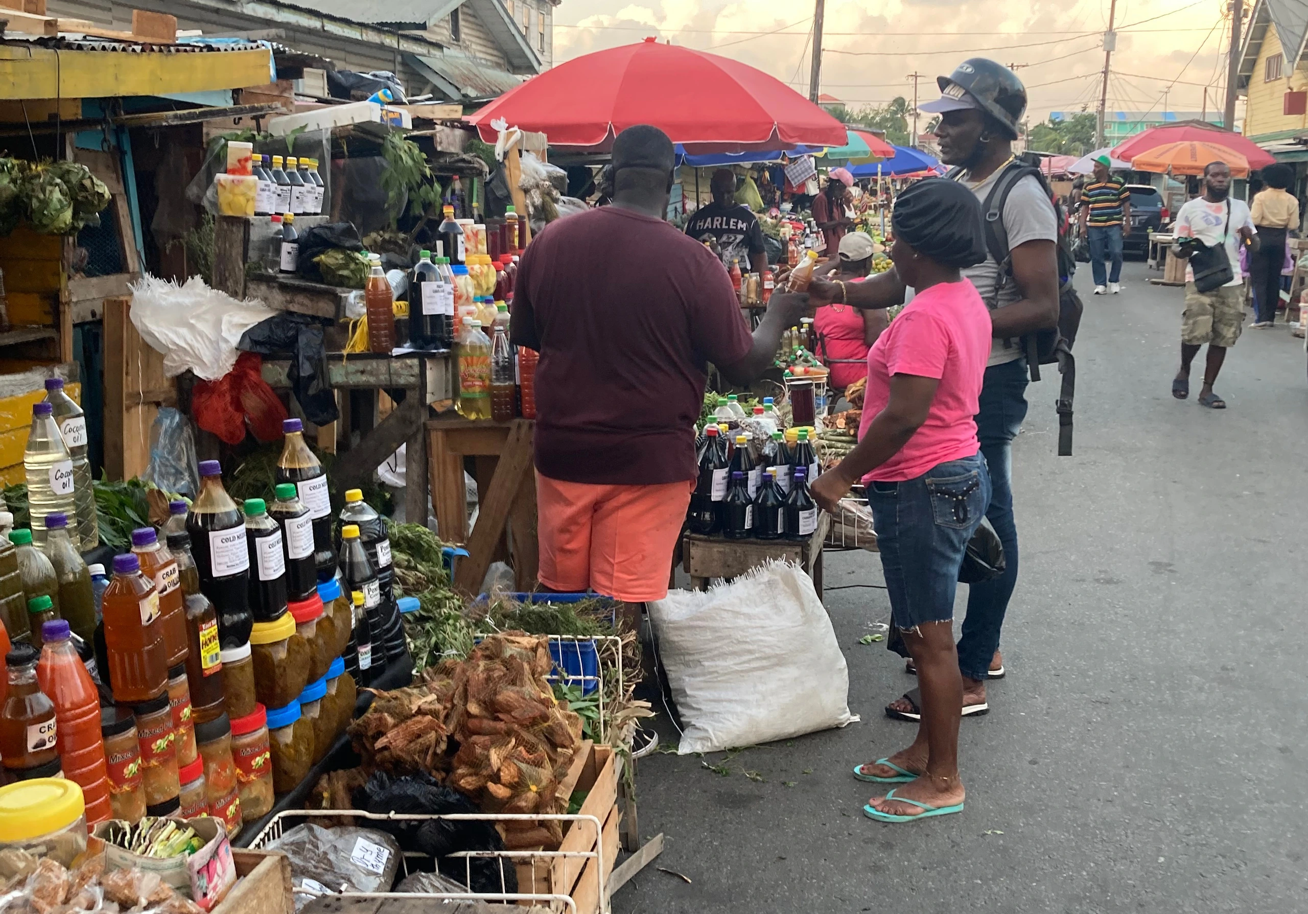 Marknad i Georgetown, Guyana