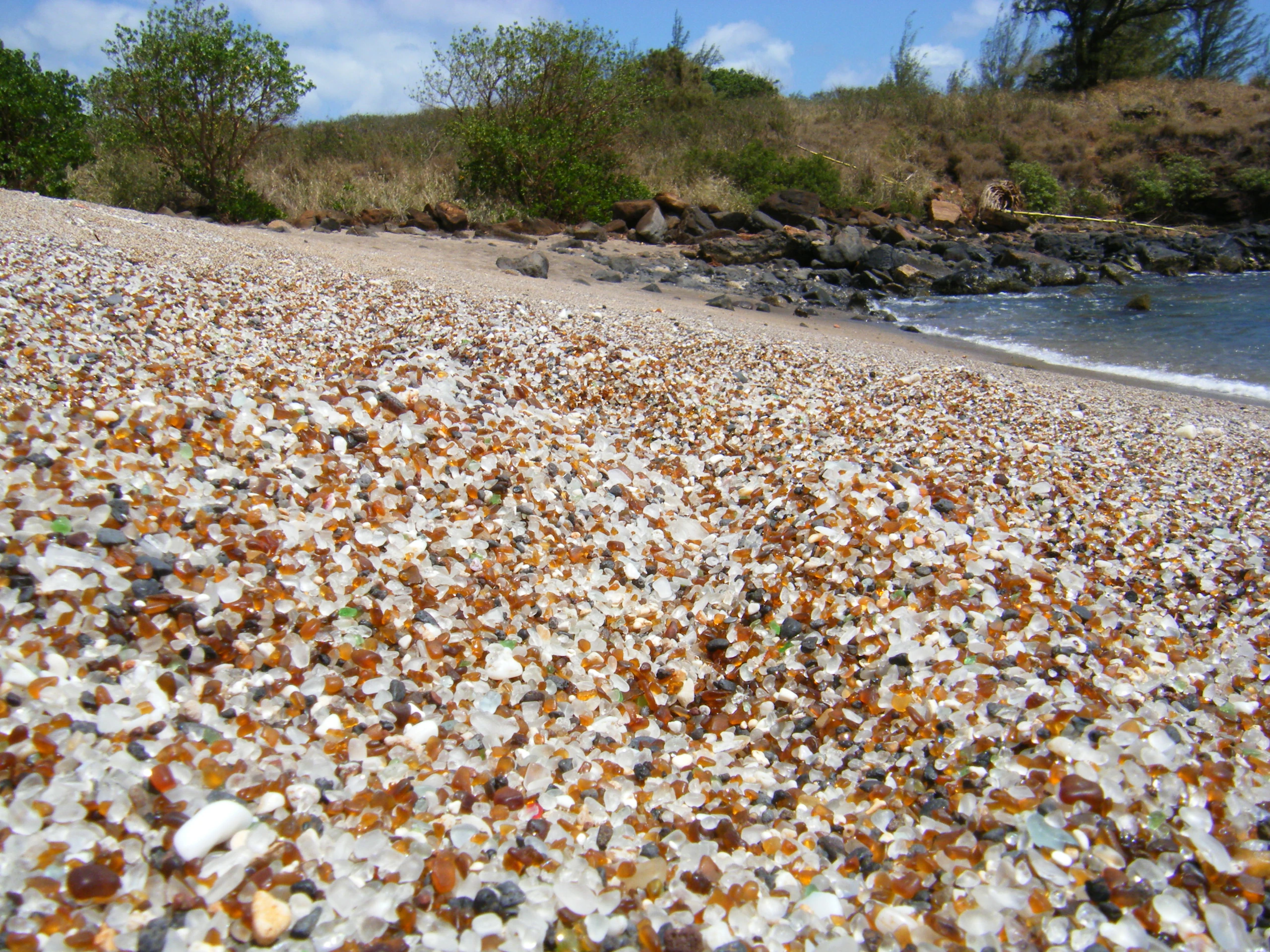 Glass Beach på Hawaii