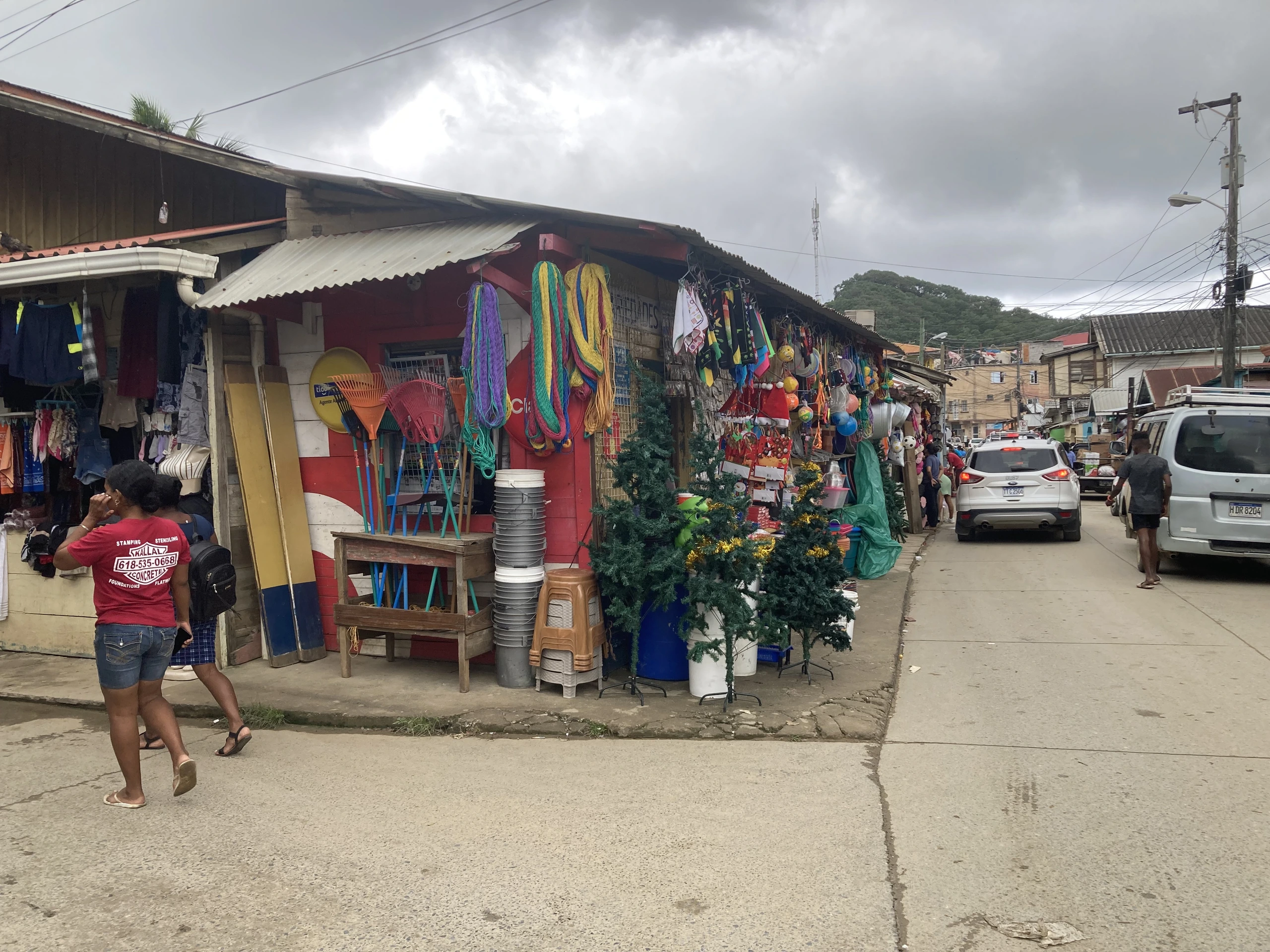 Marknad på Roatán, Honduras