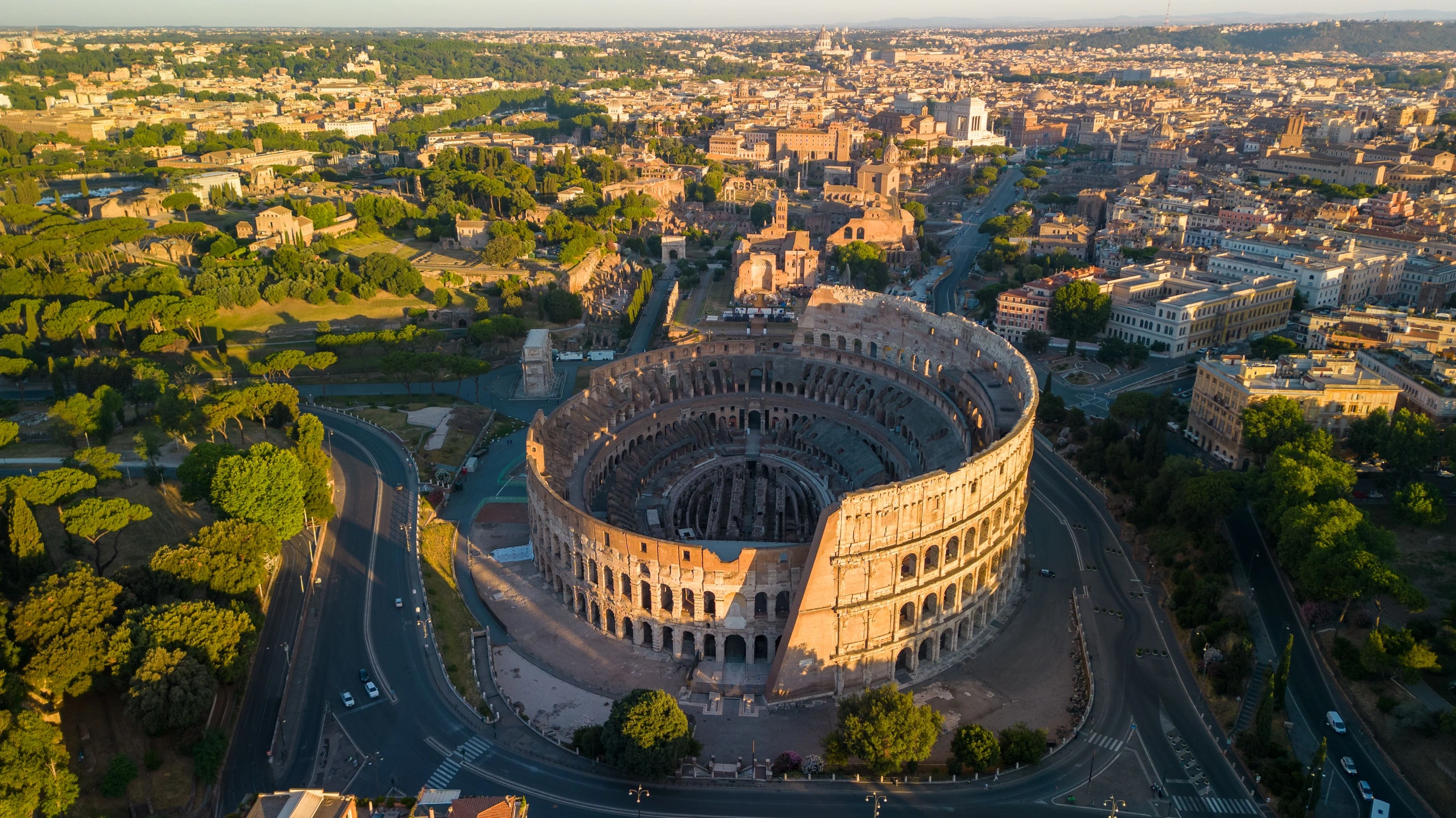 Flygfoto av Colosseum i Rom, Italien