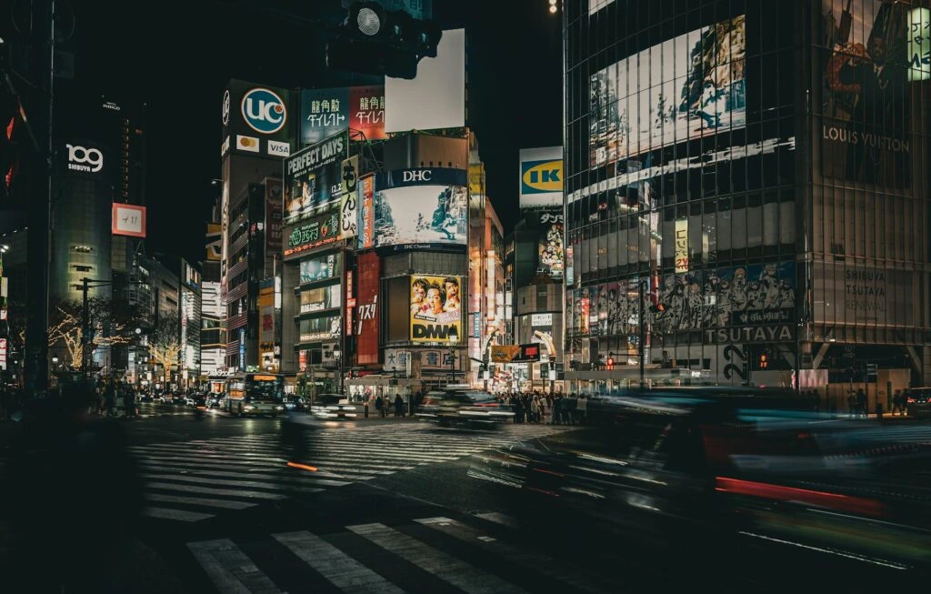 Shibuya-korsningen i Tokyo, Japan