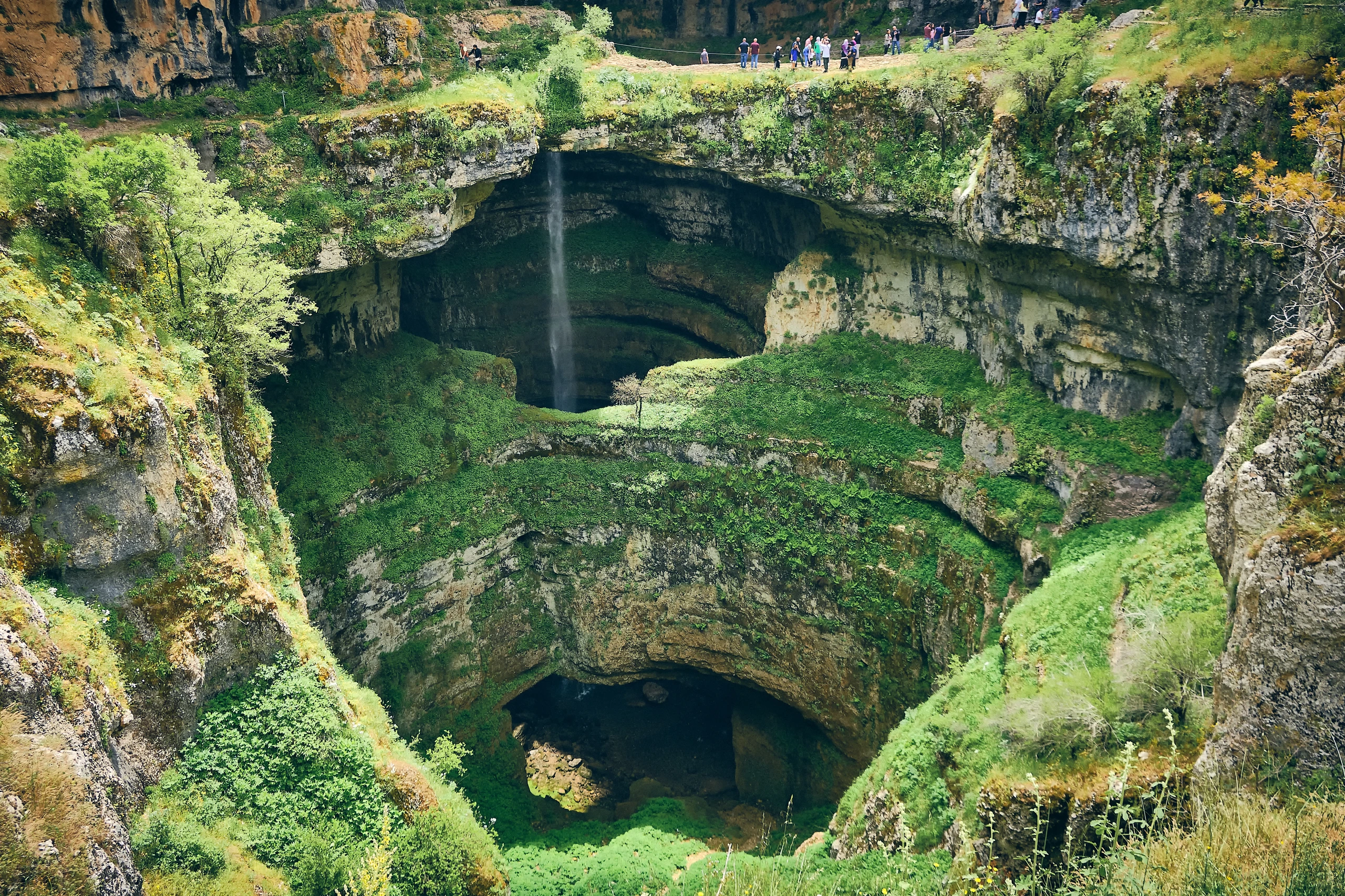 Baatara gorge vattenfall, Libanon