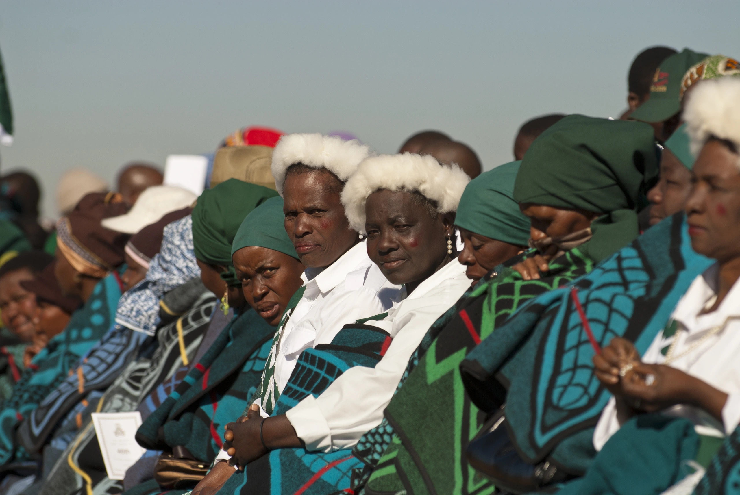 Basotho ser på kungens födelsedagsparad, Lesotho