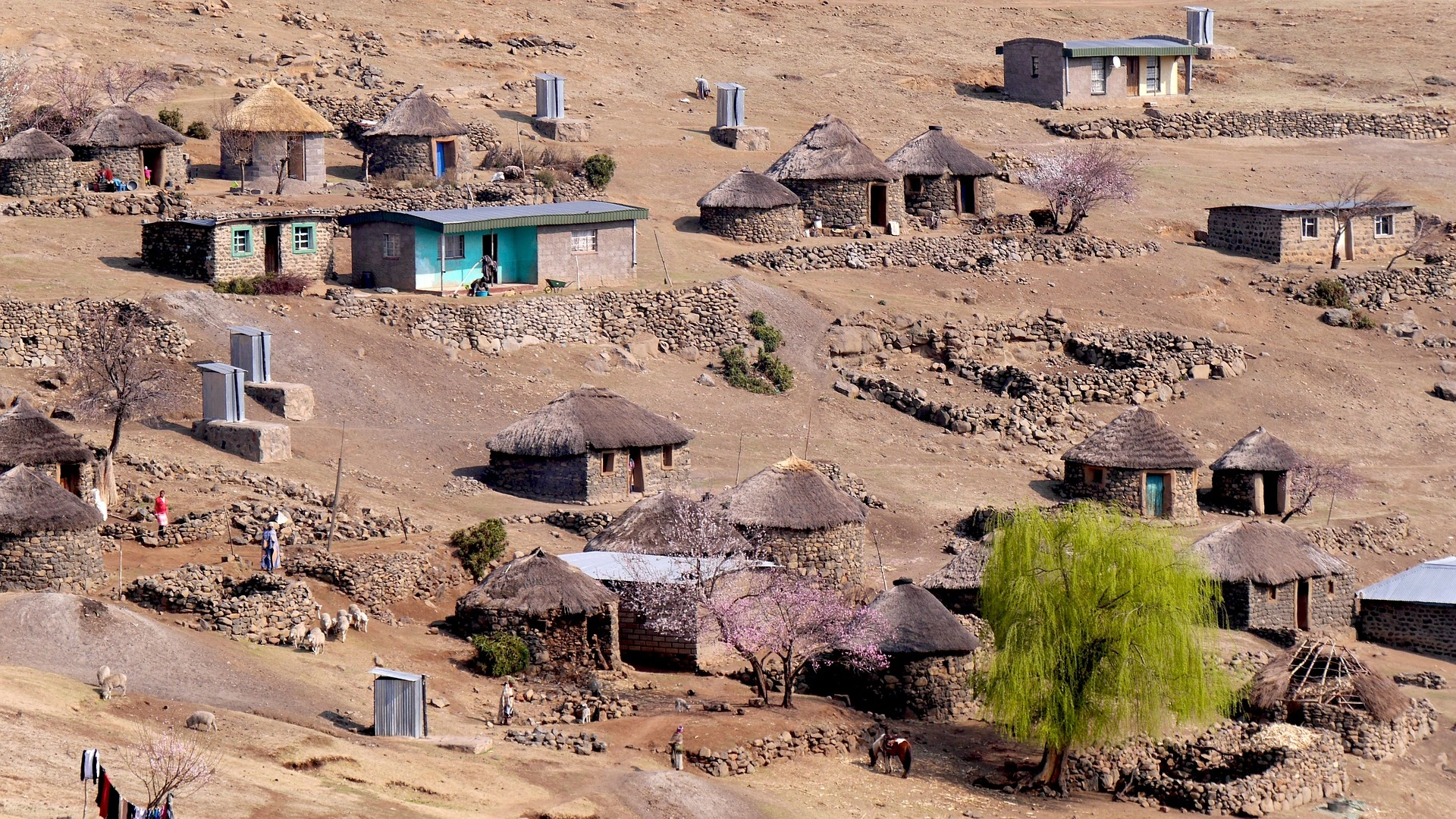 Bergsby i Lesotho
