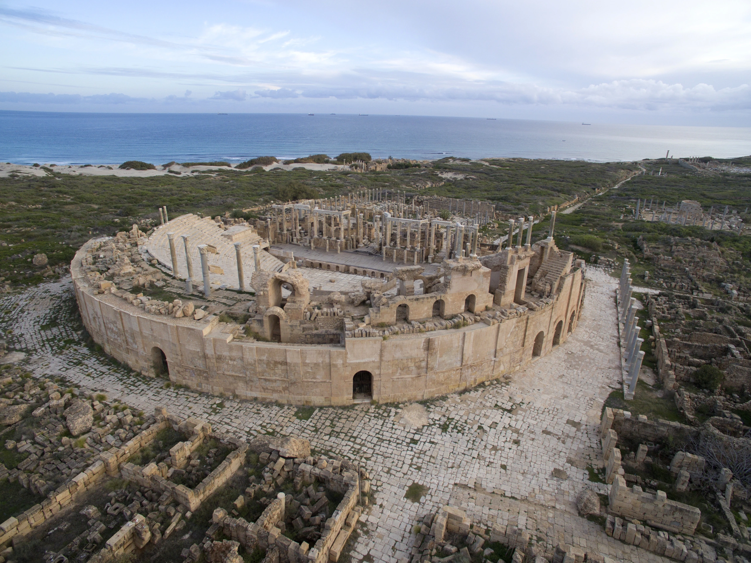 Teatern i Leptis Magna, Libyen