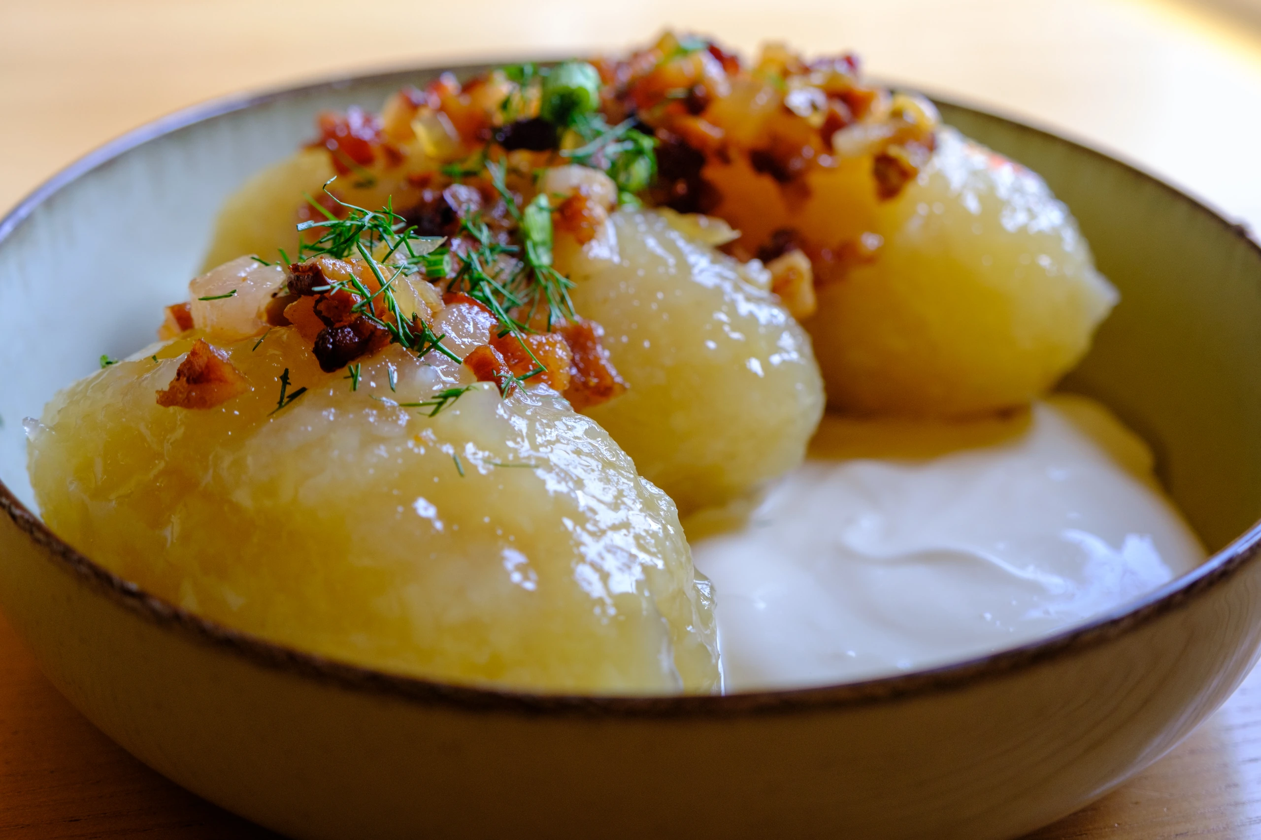 Zeppelini med köttfyllning och grädde, Litauen