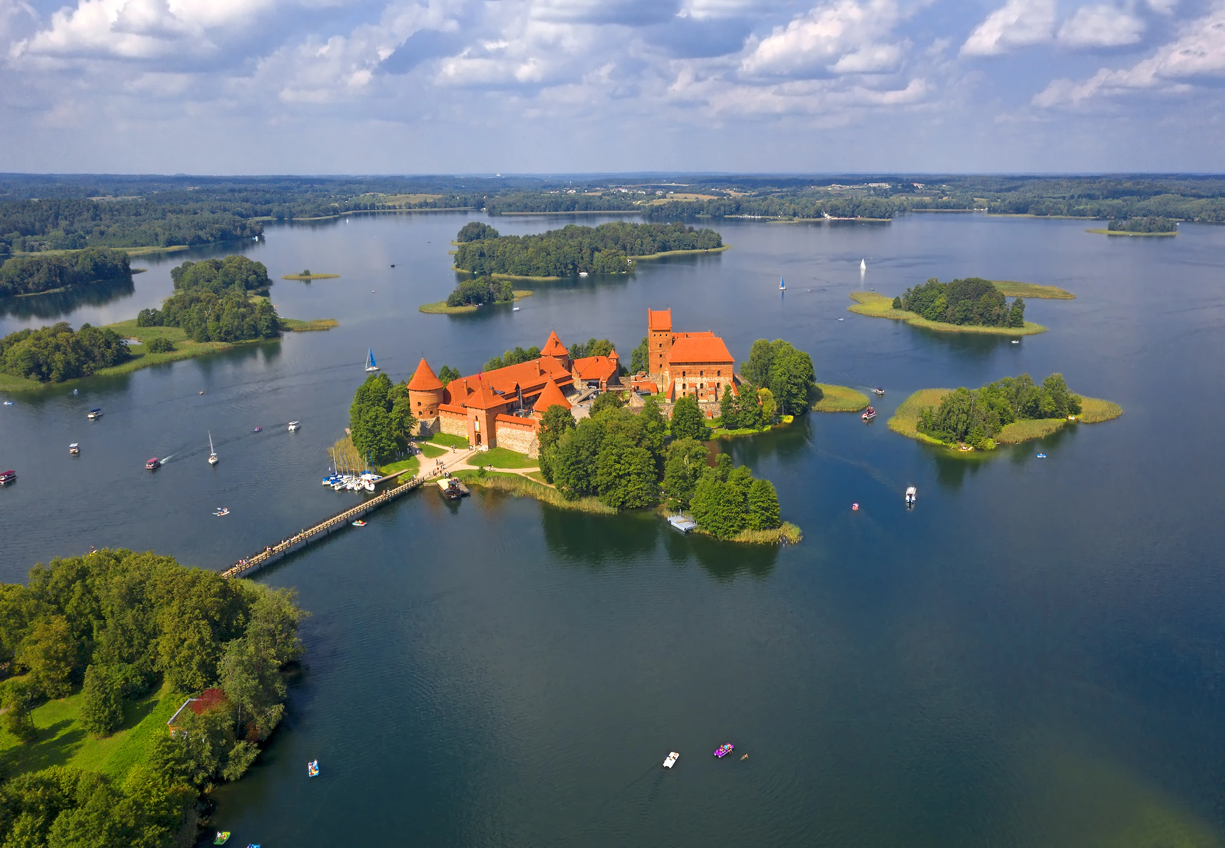 Trakai slott på en ö i Litauen