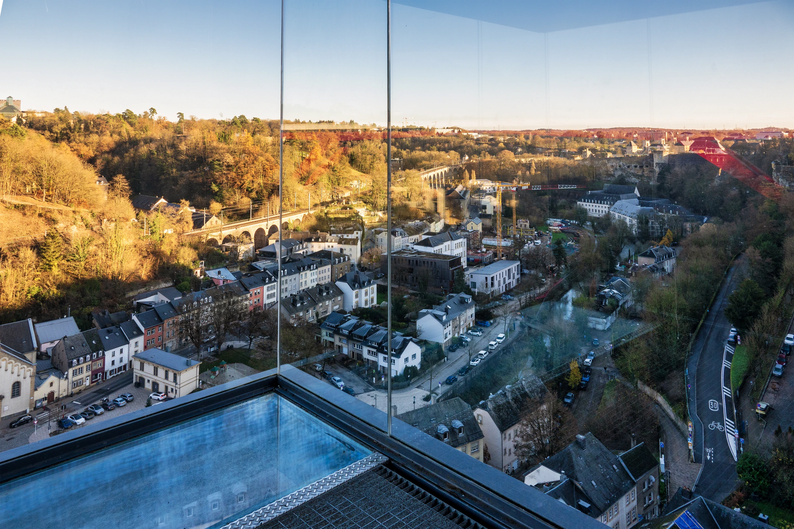 Vy från Pfaffenthal Panoramic Elevator, Luxemburg