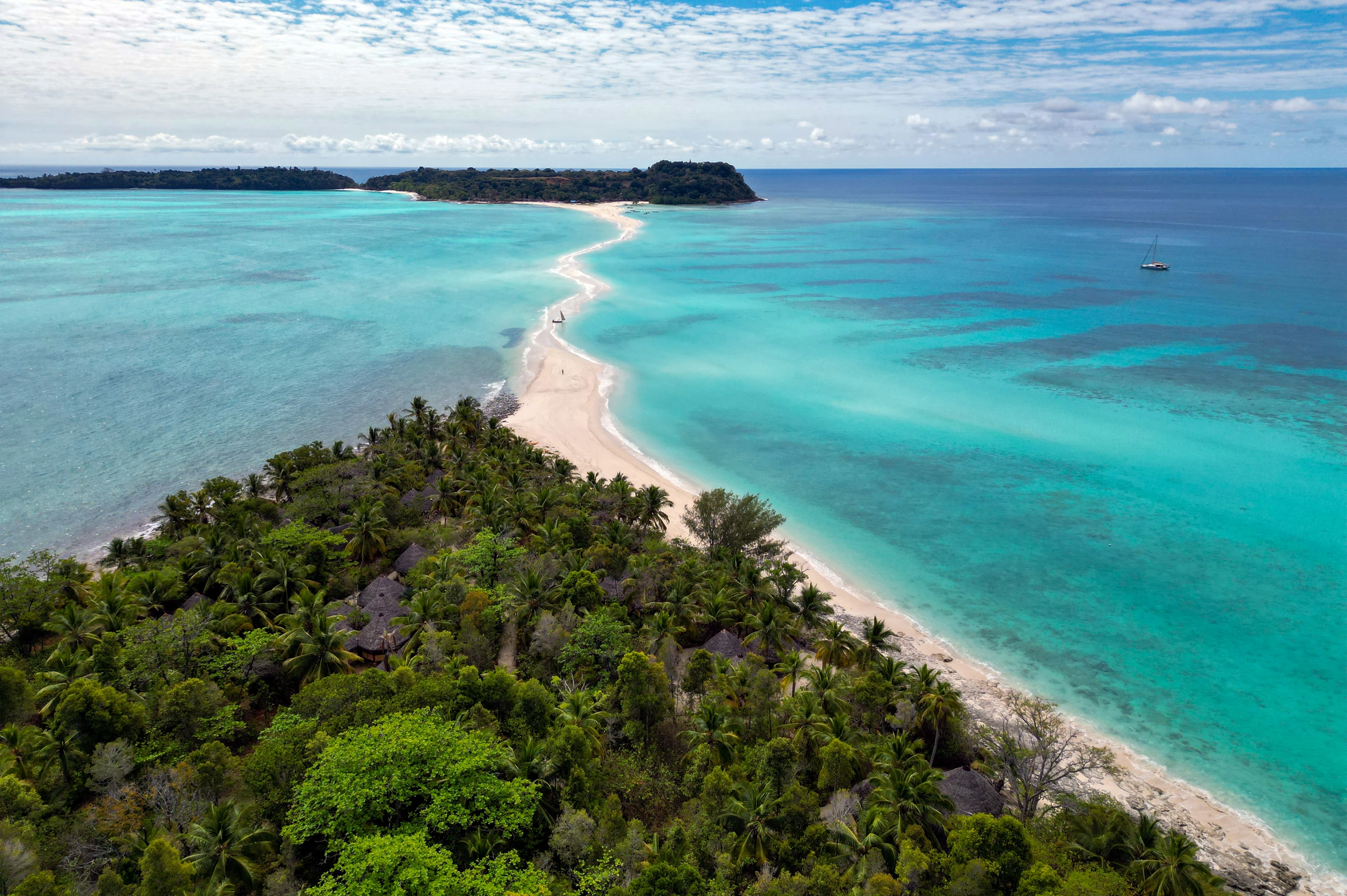 Flygfoto av Nosy Iranja, Madagaskar