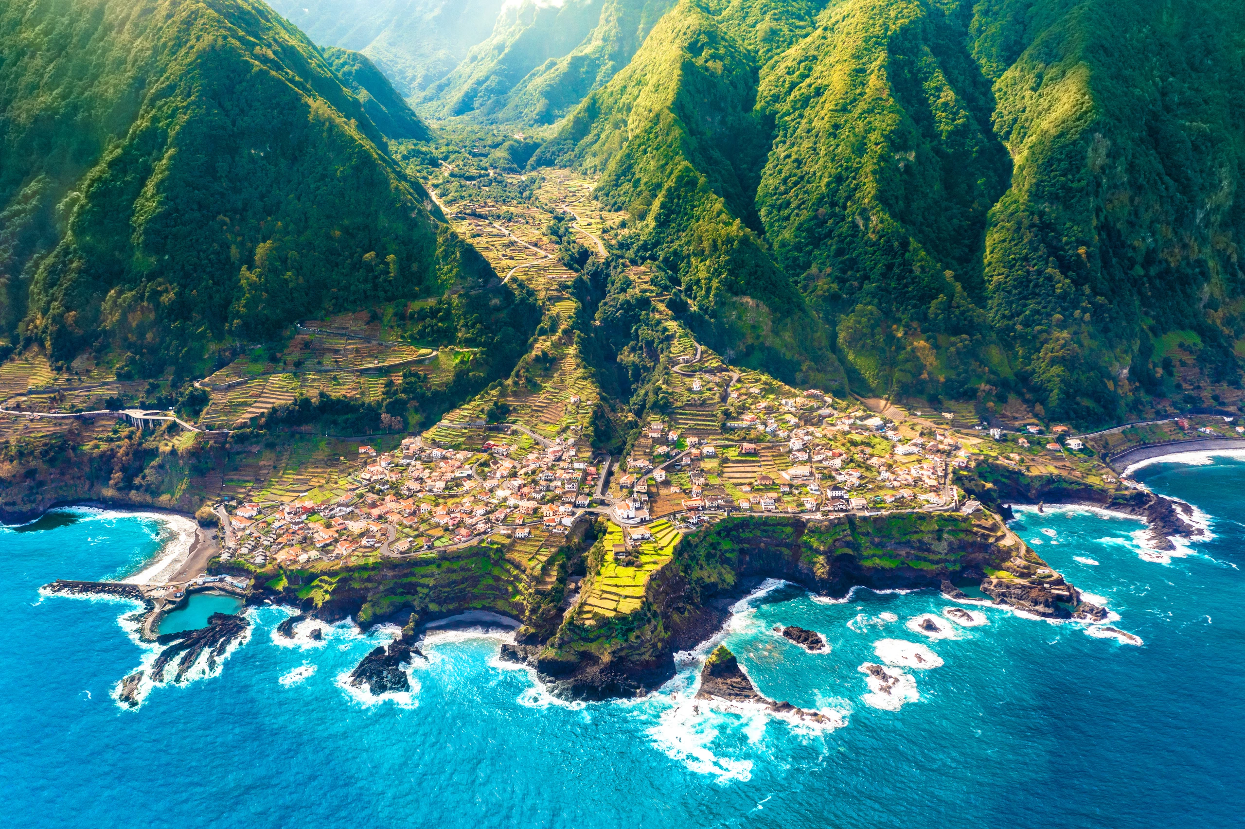 Flygfoto över Seixal, Madeira