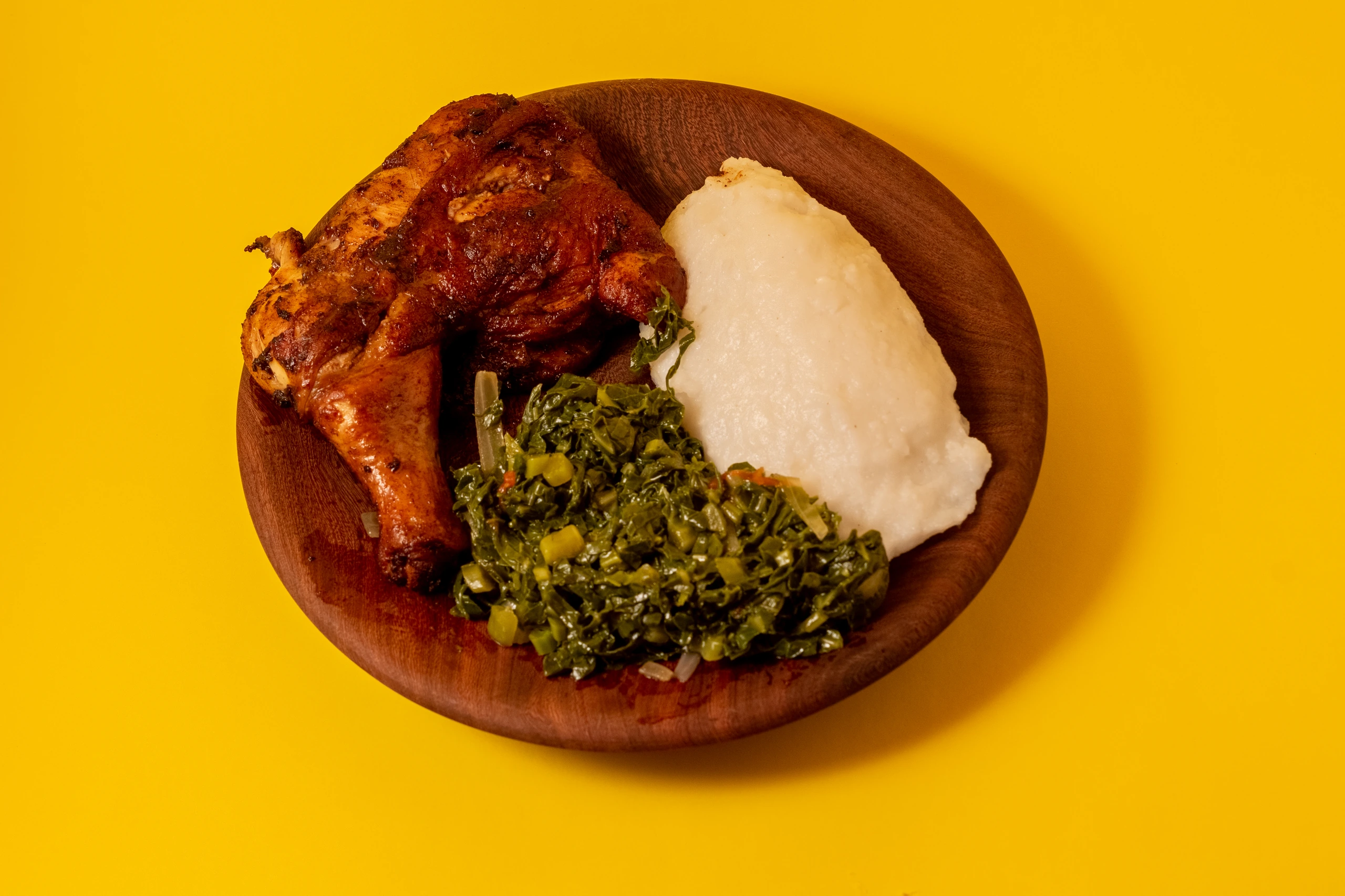 Grillad kyckling med ugali och grönkål, Malawi