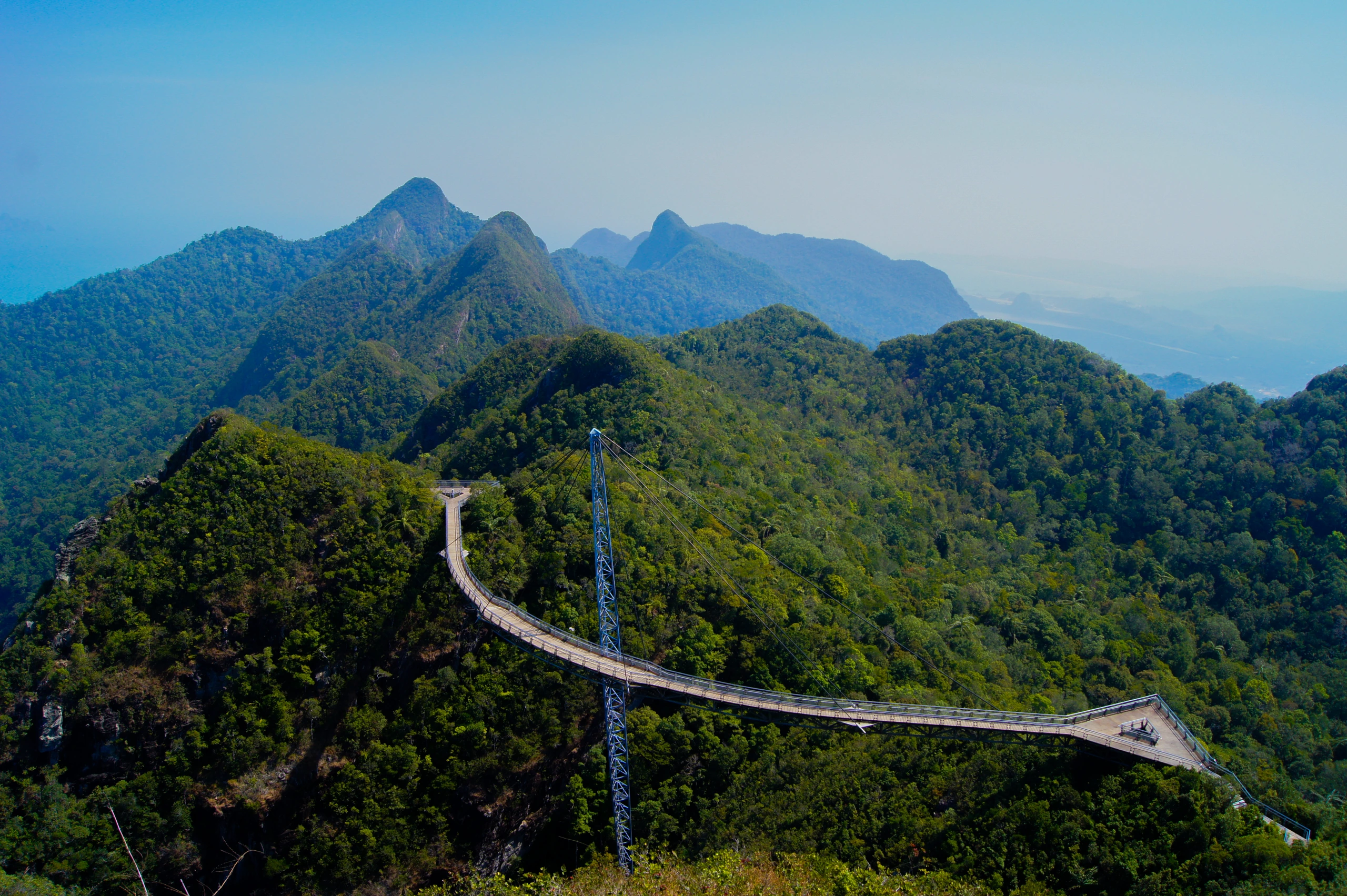 Utsikt över Langkawi sky bridge, Malaysia