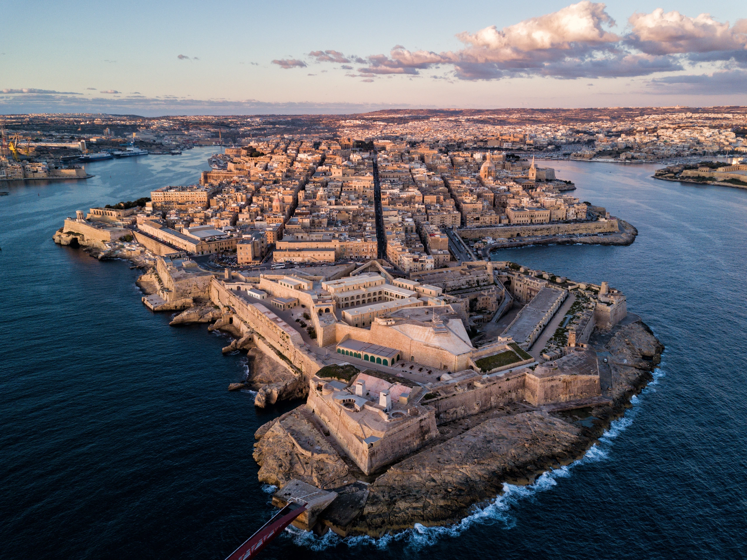 Soluppgång över Valletta, Malta