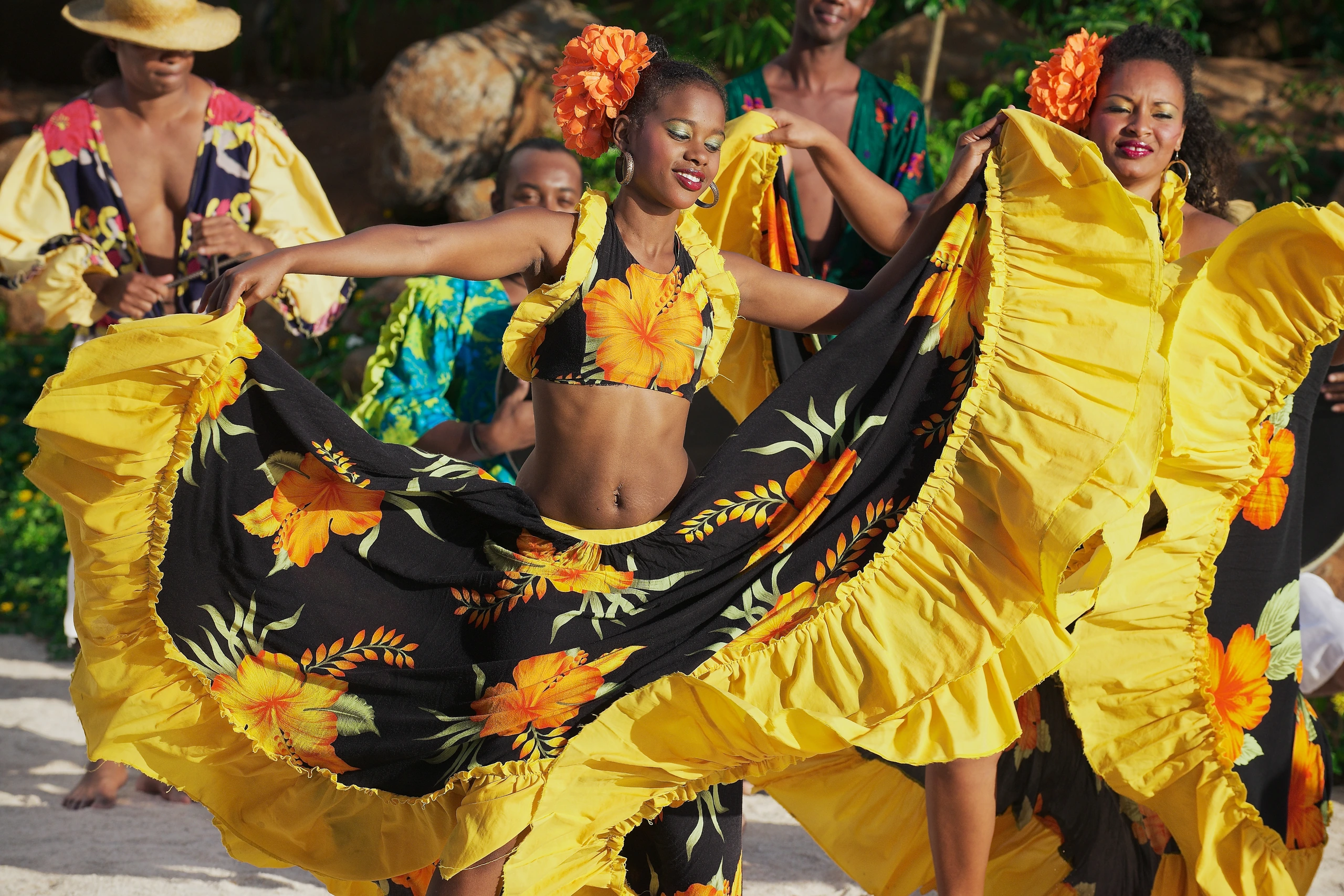 Traditionell Sega-dans i Ville Valio, Mauritius