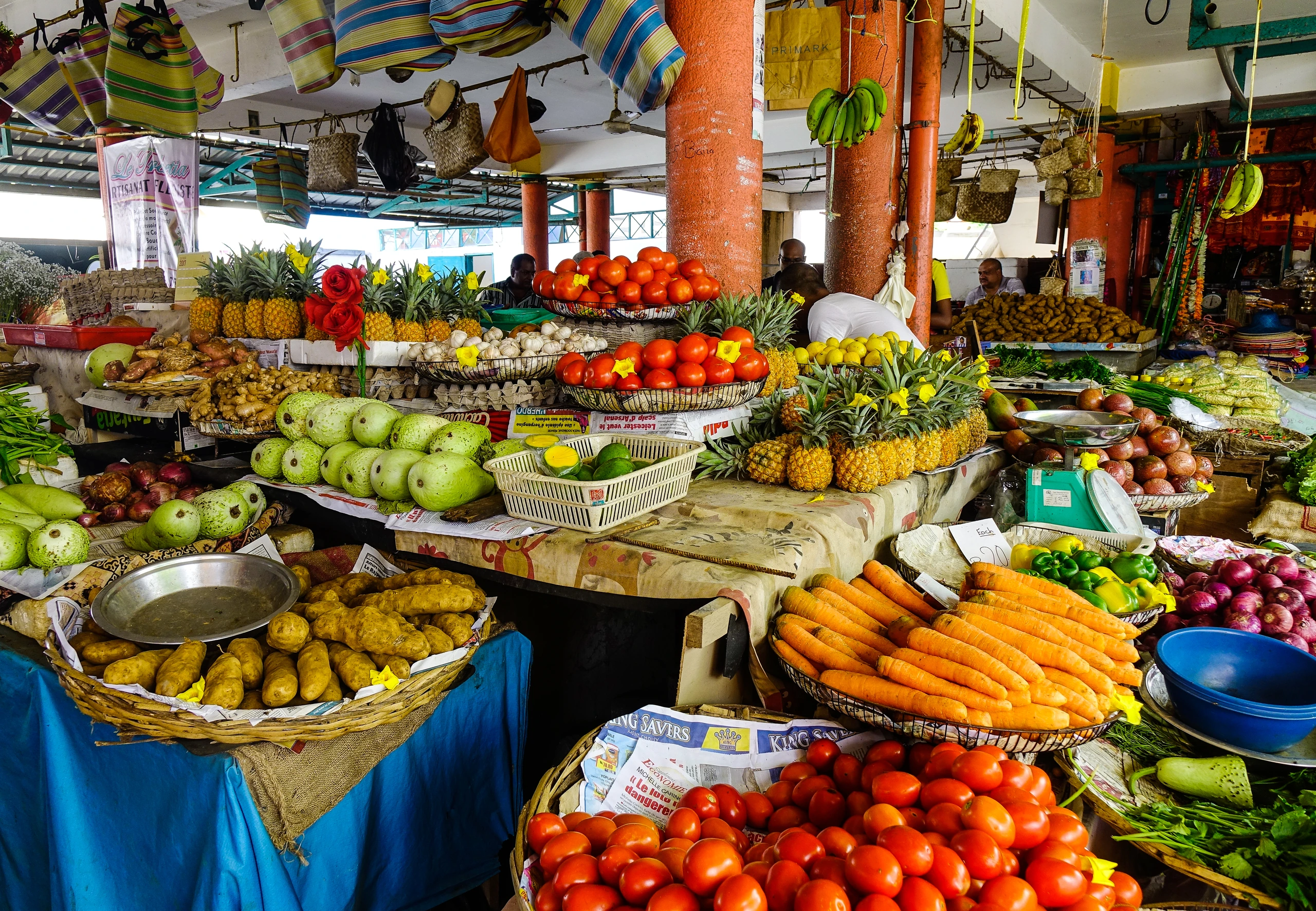Rural marknad i Mahebourg, Mauritius