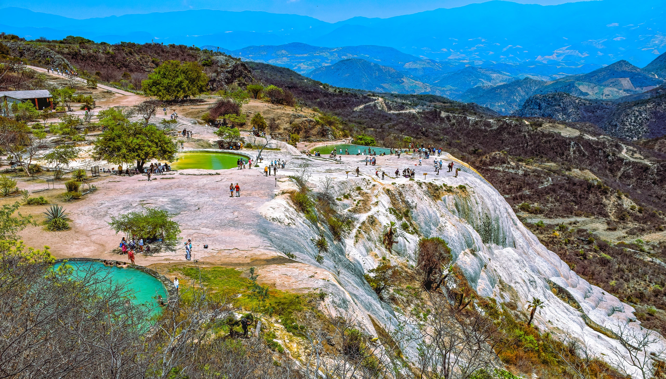 Hierve el Agua, naturliga klippformationer i Oaxaca, Mexiko
