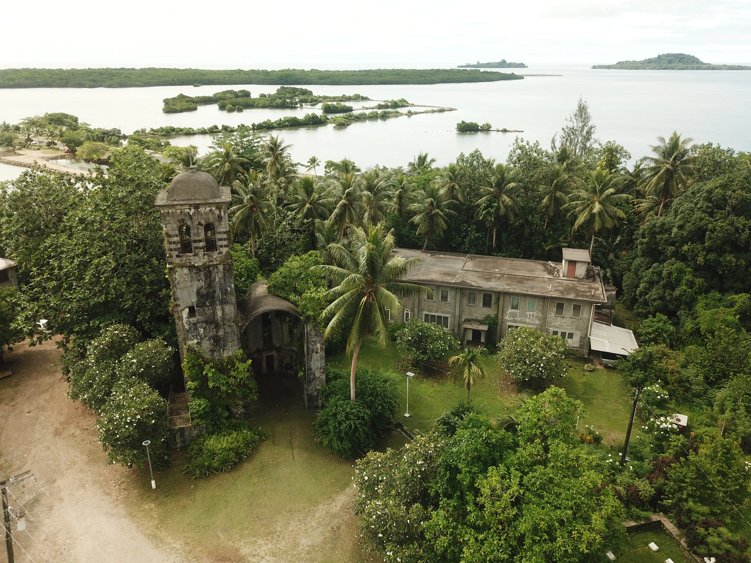Flygfoto av Kolonia, Pohnpei, Mikronesiens federerade stater